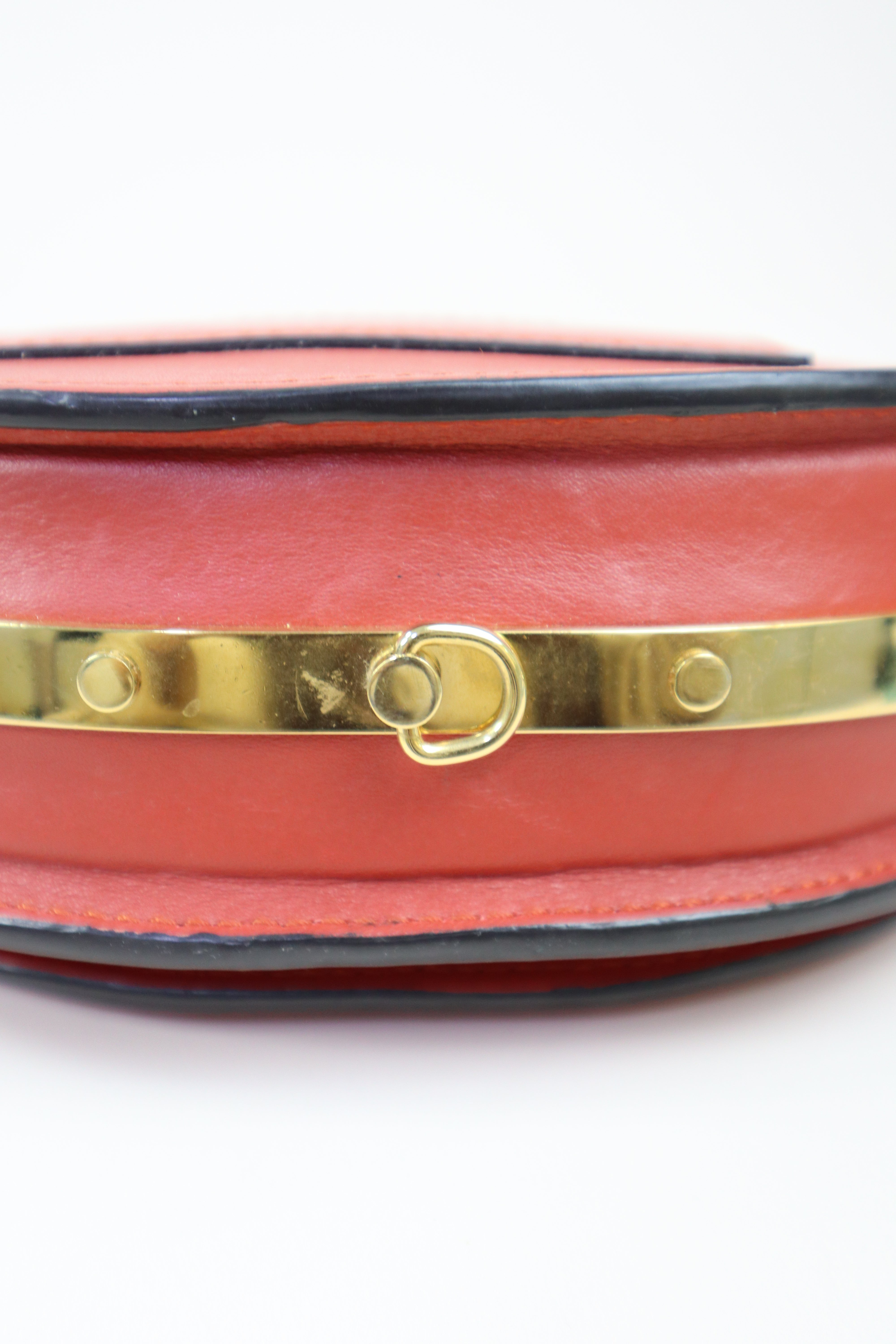 Chloe Red Small Quilted Studded Nile Bracelet Bag