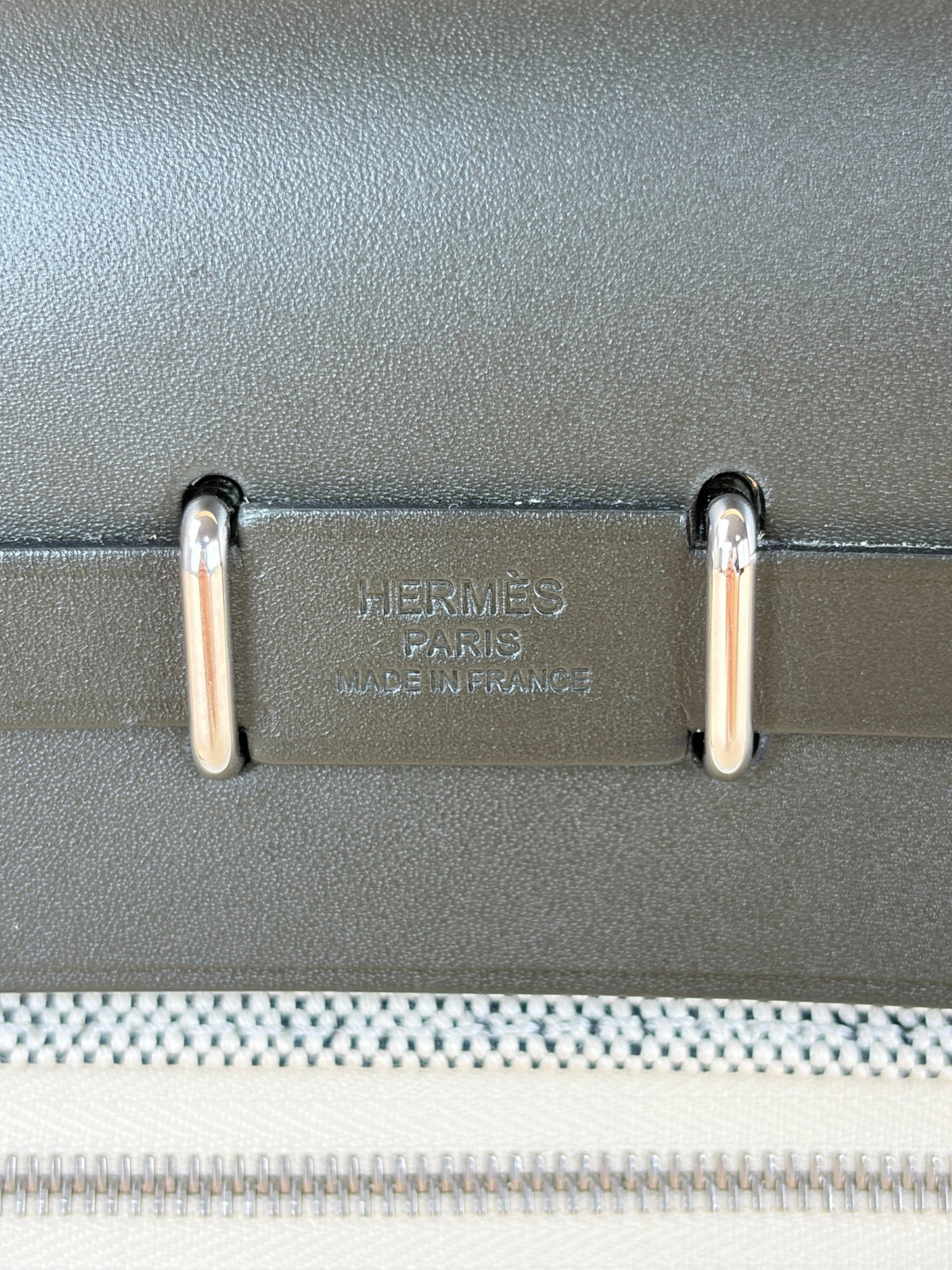 Hermes ecru/vert mangrove Herbag Zip 20 Mini Bag