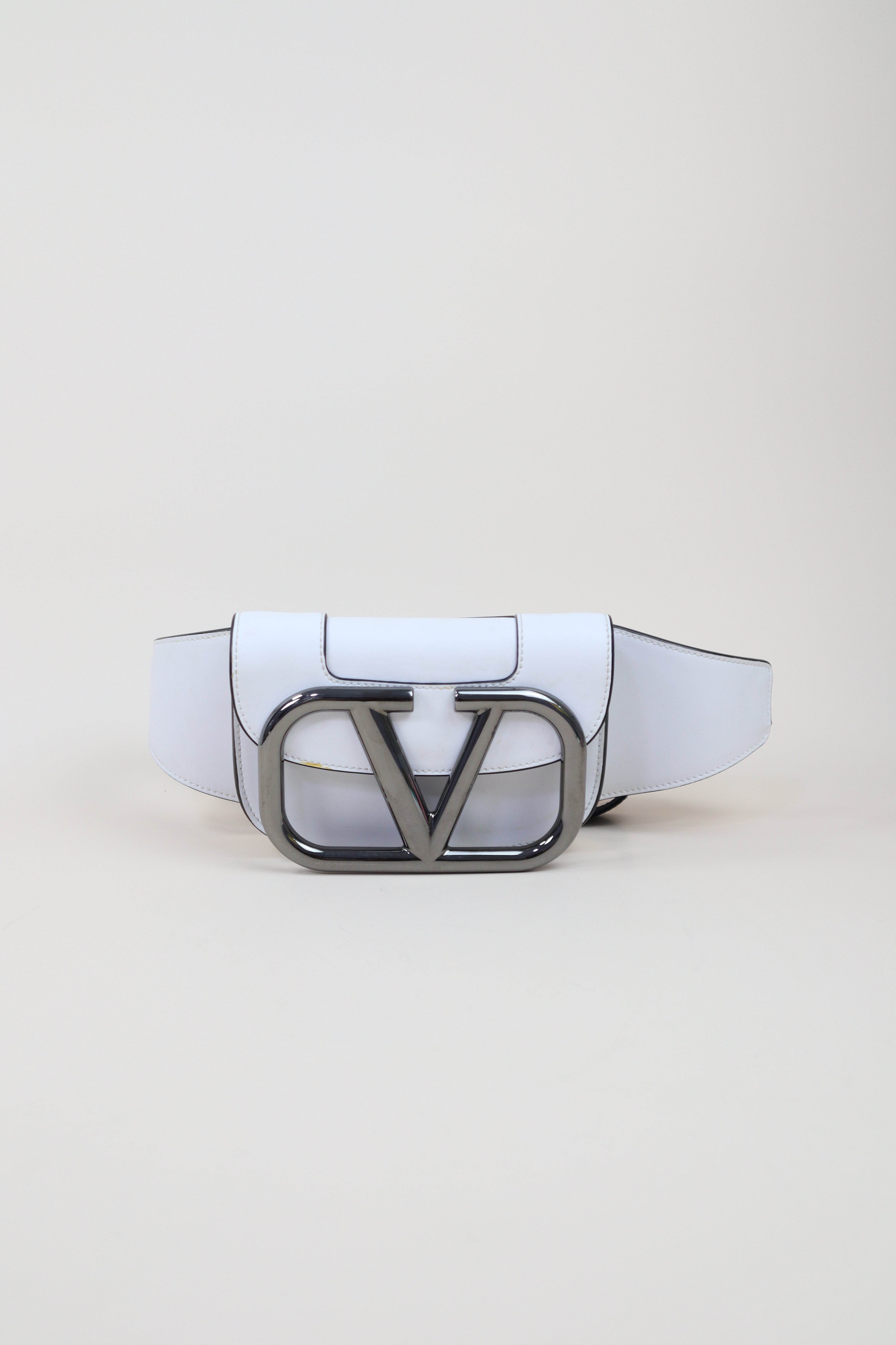 Valentino White Super V Logo Belt Bag-Belt Bag-Valentino-The Closet Egypt