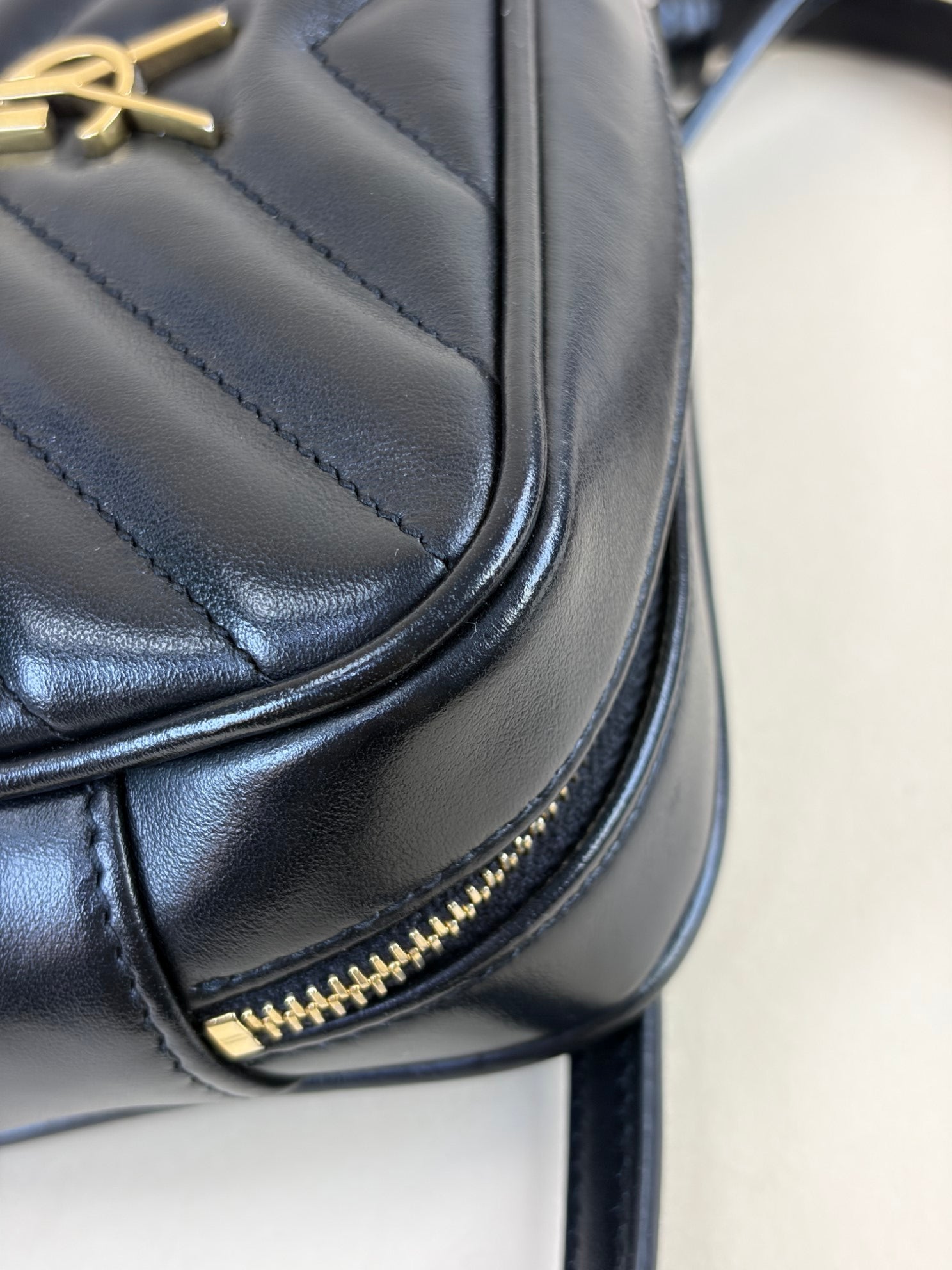 YSL Black Quilted Lou Belt Bag