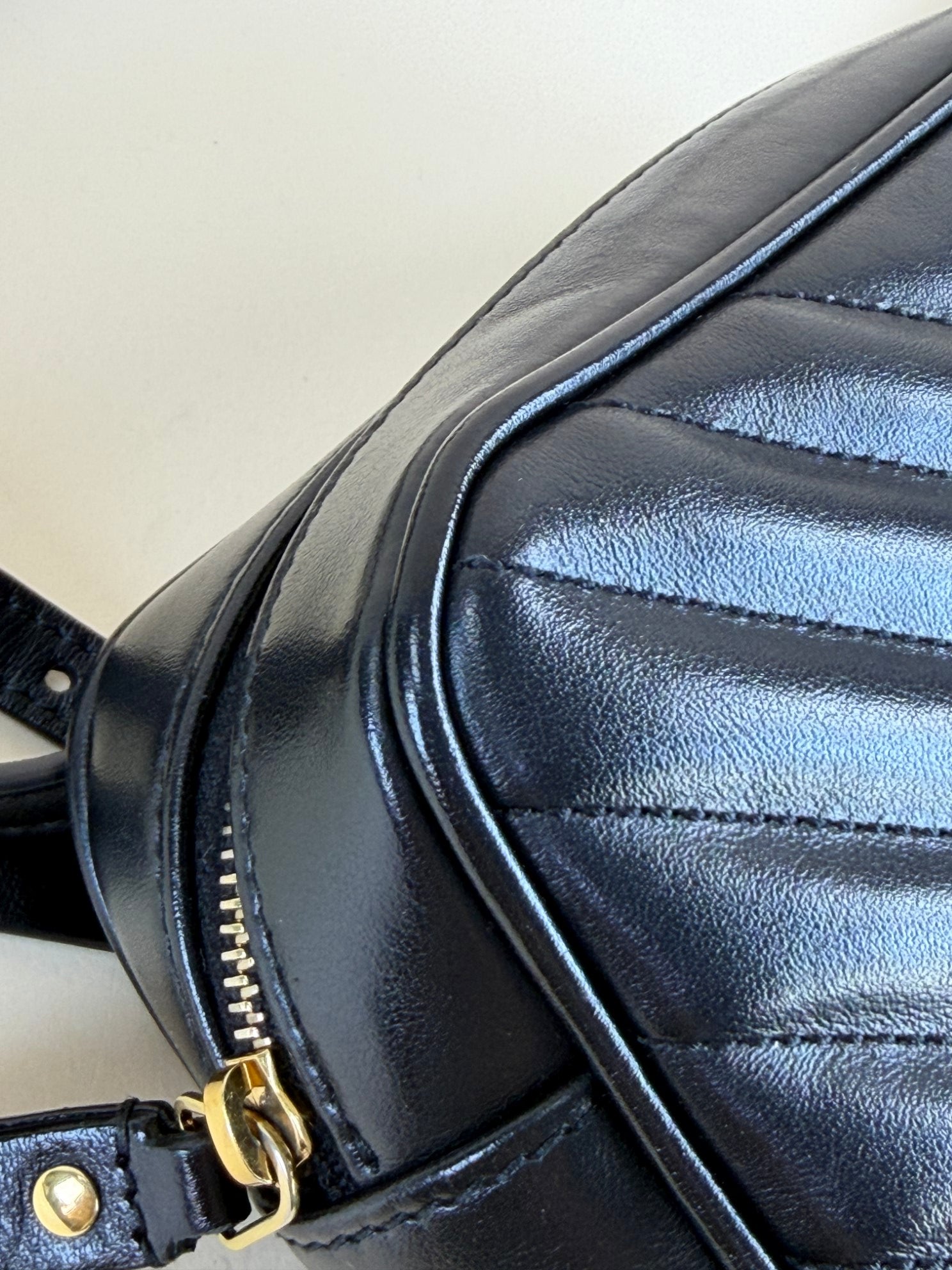 YSL Black Quilted Lou Belt Bag