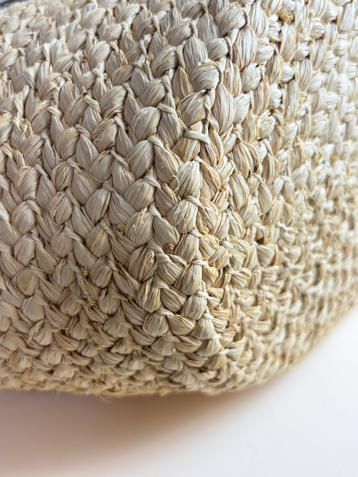 Prada beige/cognac raffia and leather large shopping bag