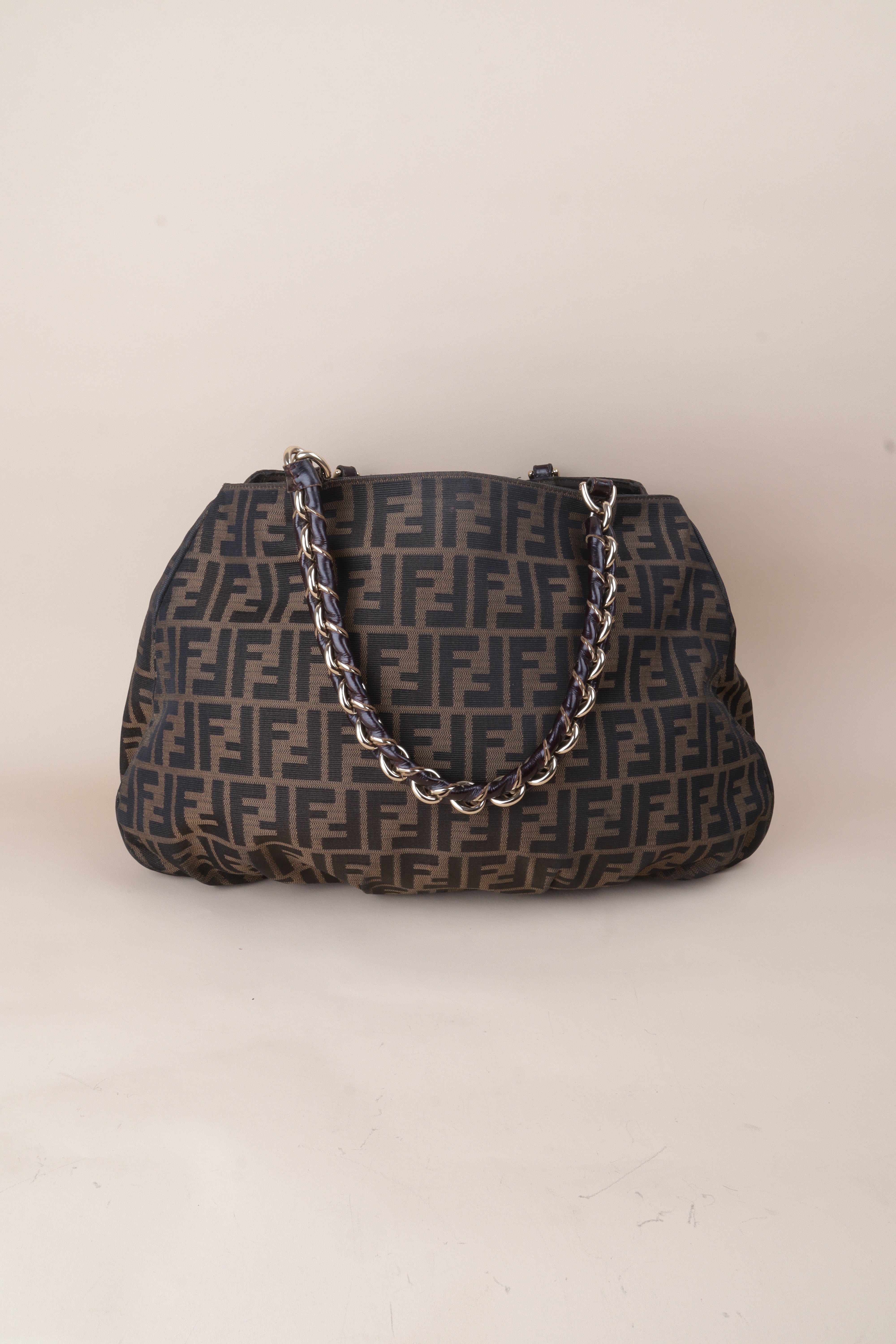 Fendi Brown large tobacco Zucca Shoulder Bag