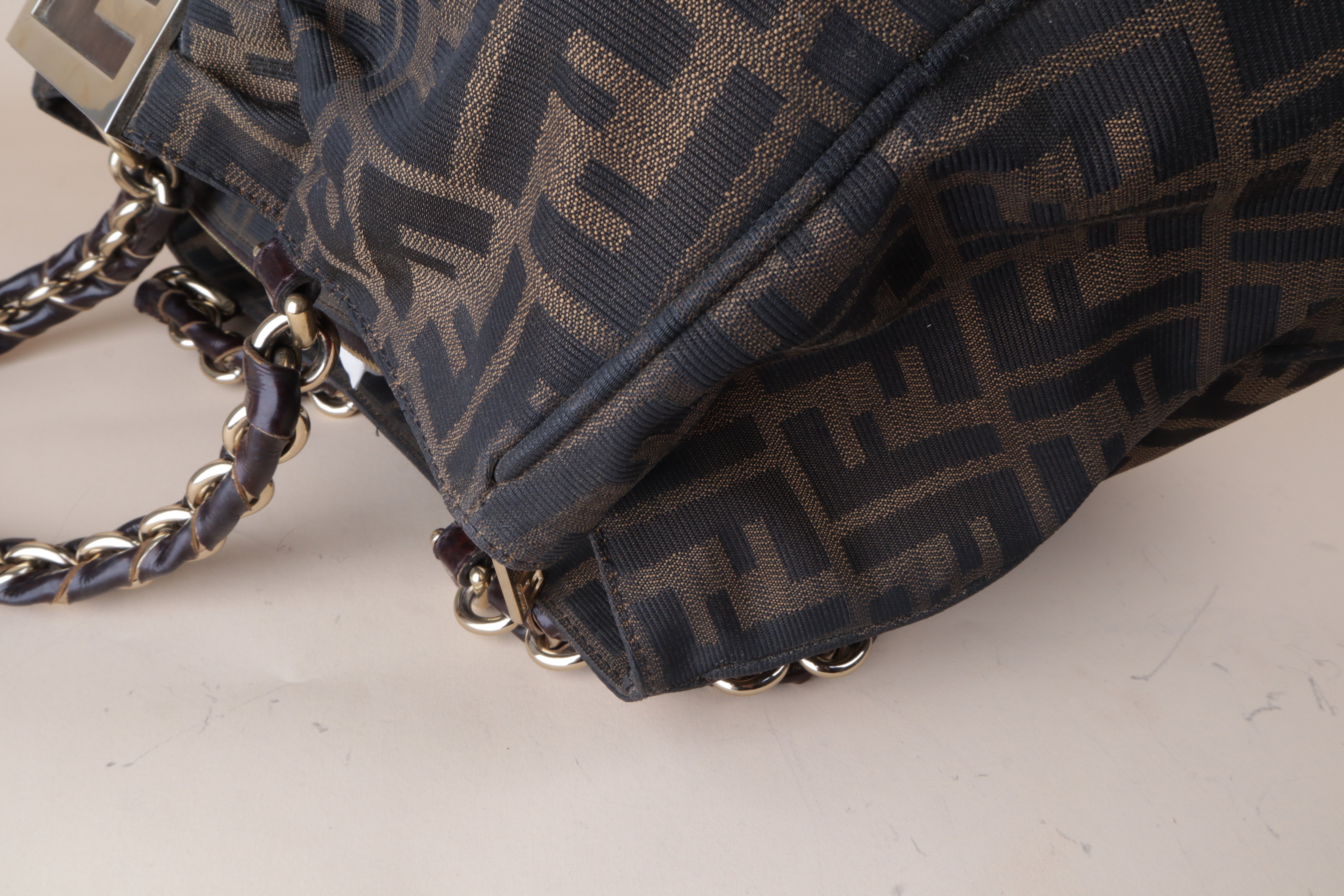 Fendi Brown large tobacco Zucca Shoulder Bag
