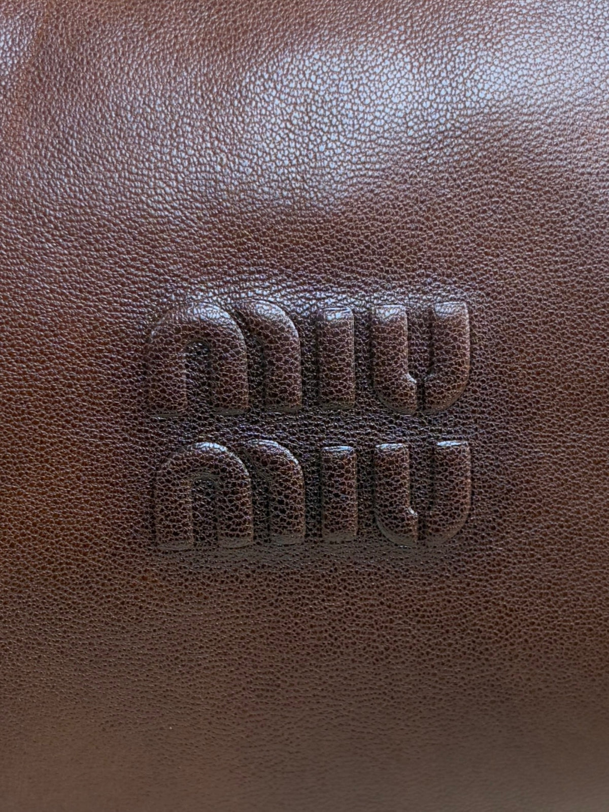 Miu Miu brown nappa leather spirit small hobo bag