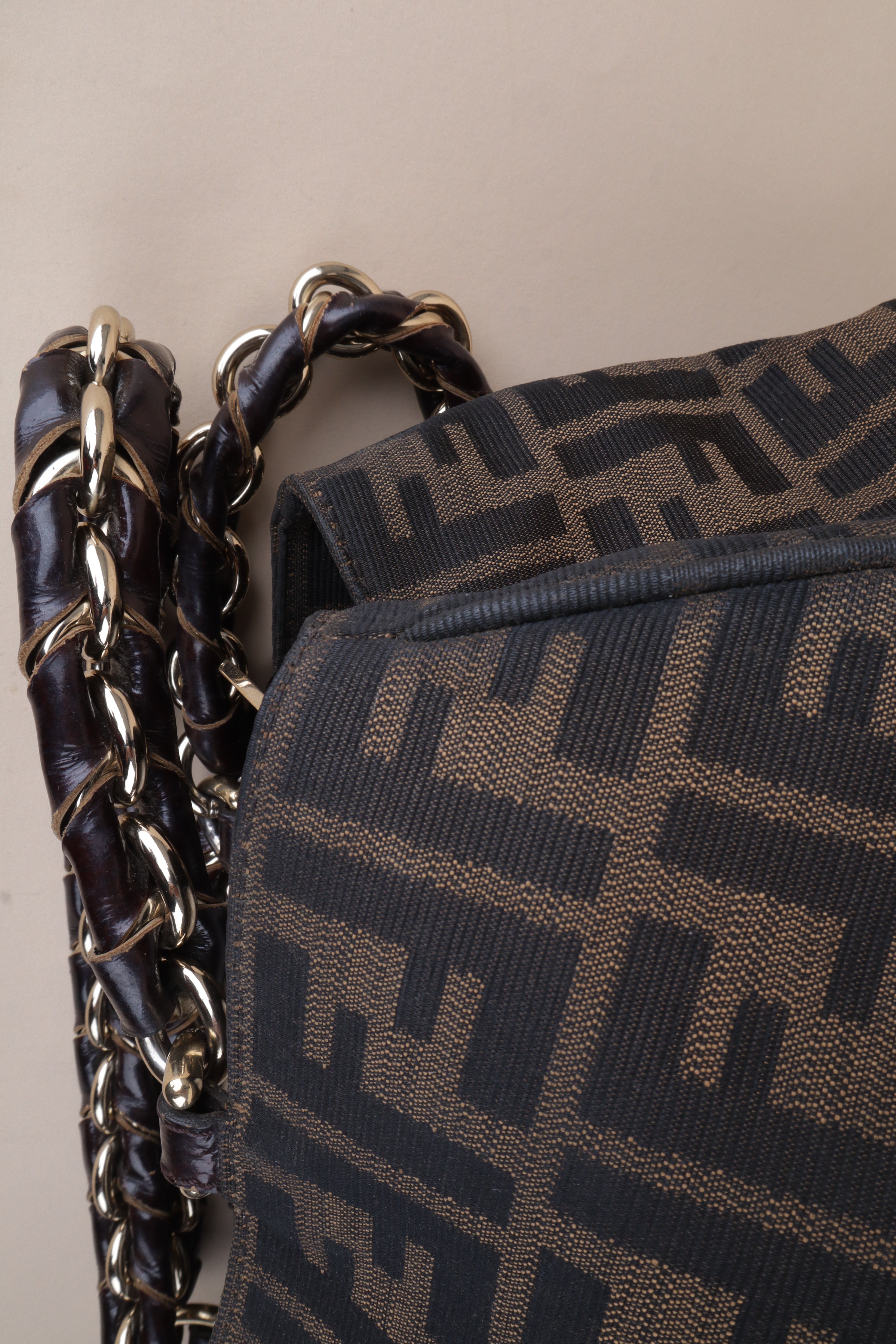 Fendi Brown large tobacco Zucca Shoulder Bag