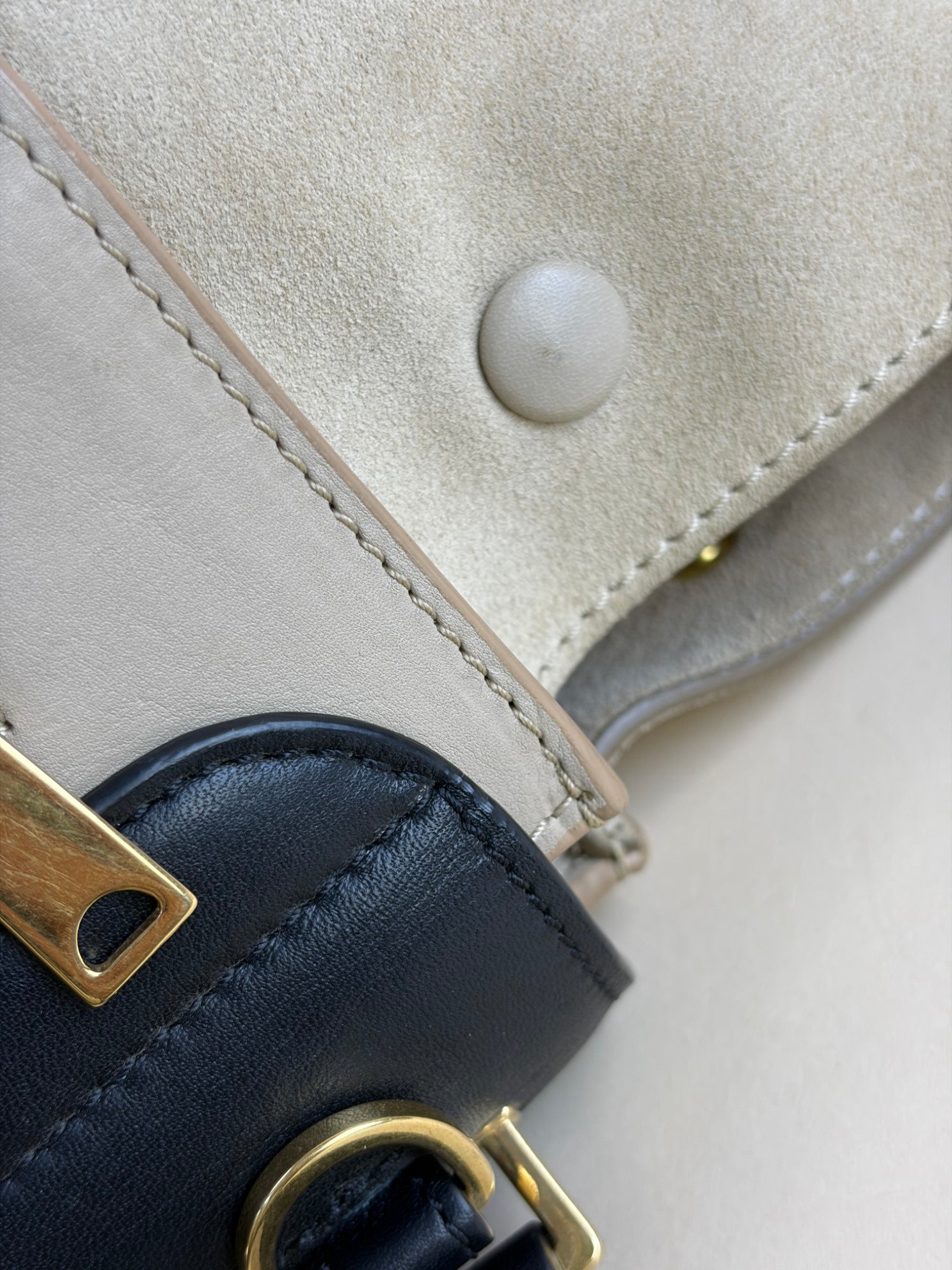 Celine Bicolor Trapeze Medium Bag with Strap