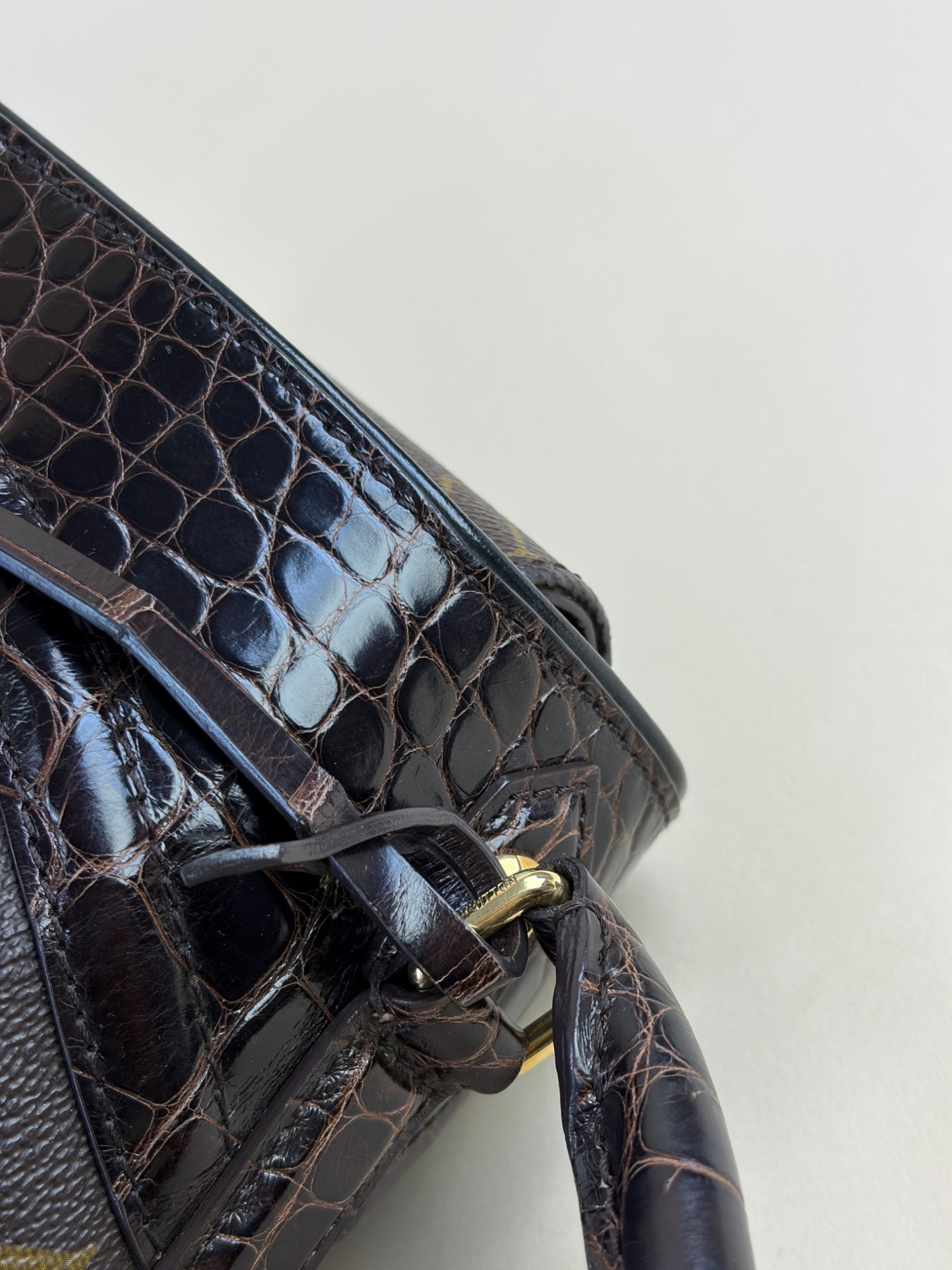 Louis Vuitton Monogram Issime Alligator and Python Bowling Limited Edition Tote Bag