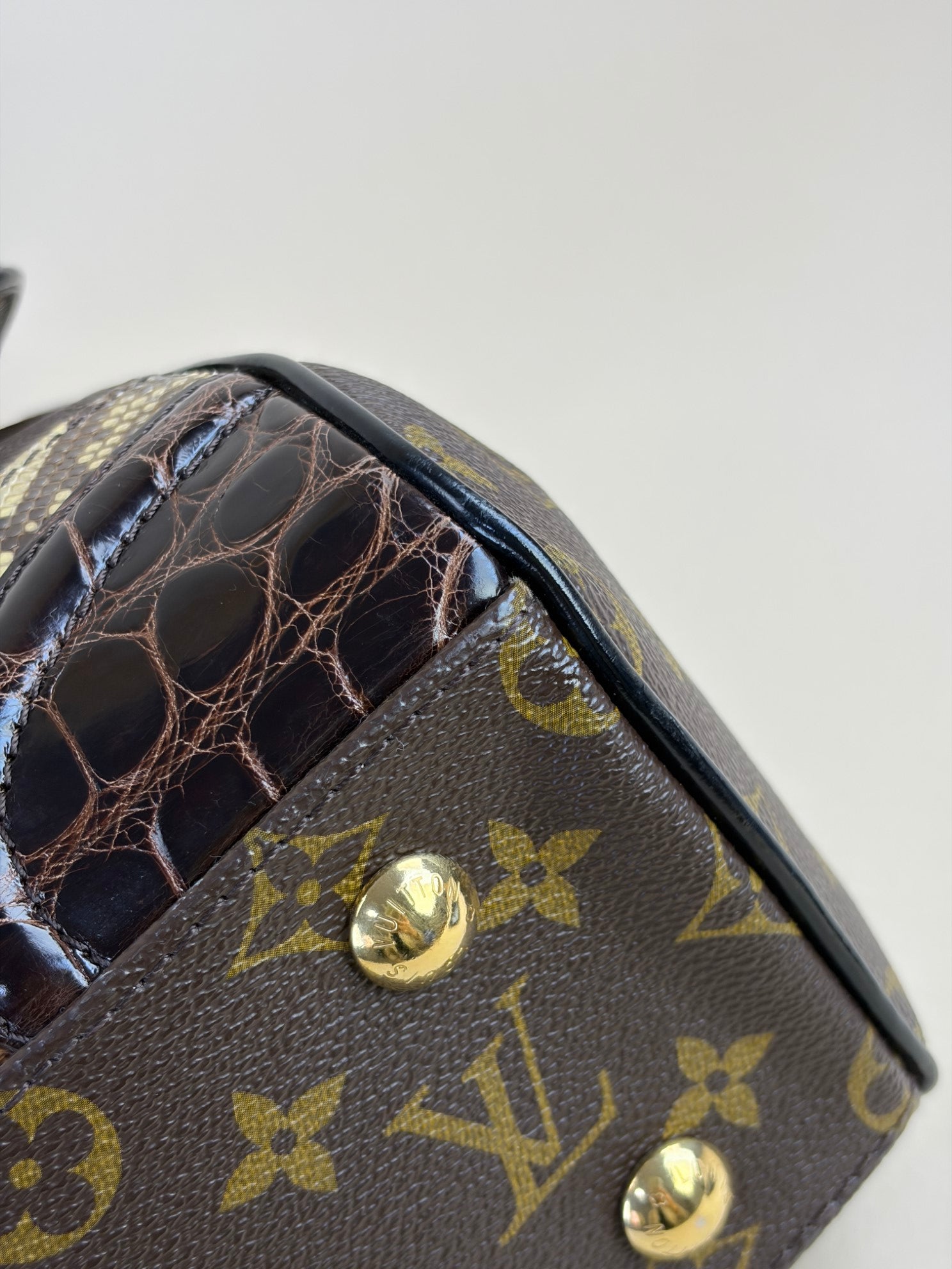 Louis Vuitton Monogram Issime Alligator and Python Bowling Limited Edition Tote Bag