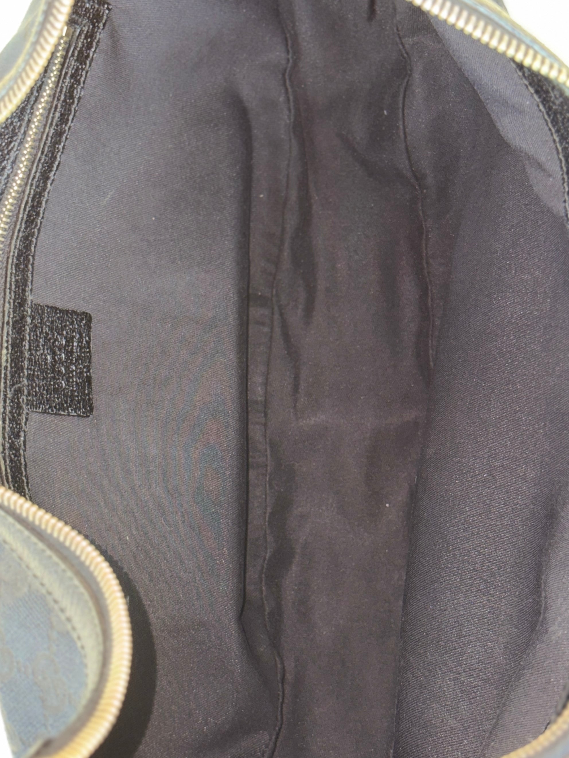 Gucci Black GG Monogram Bamboo Ring Hobo Bag