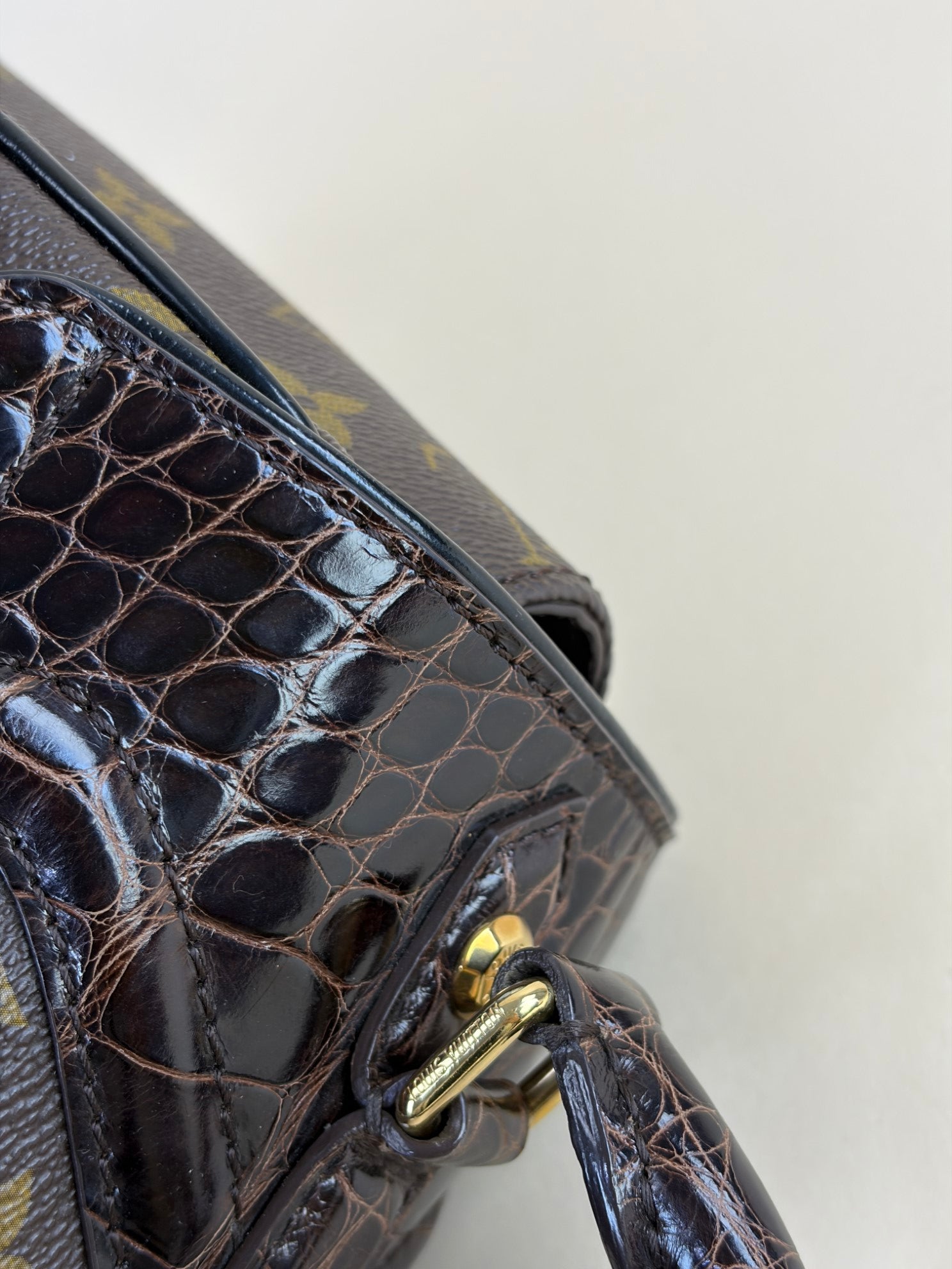 Louis Vuitton Monogram Issime Alligator and Python Bowling Limited Edition Tote Bag