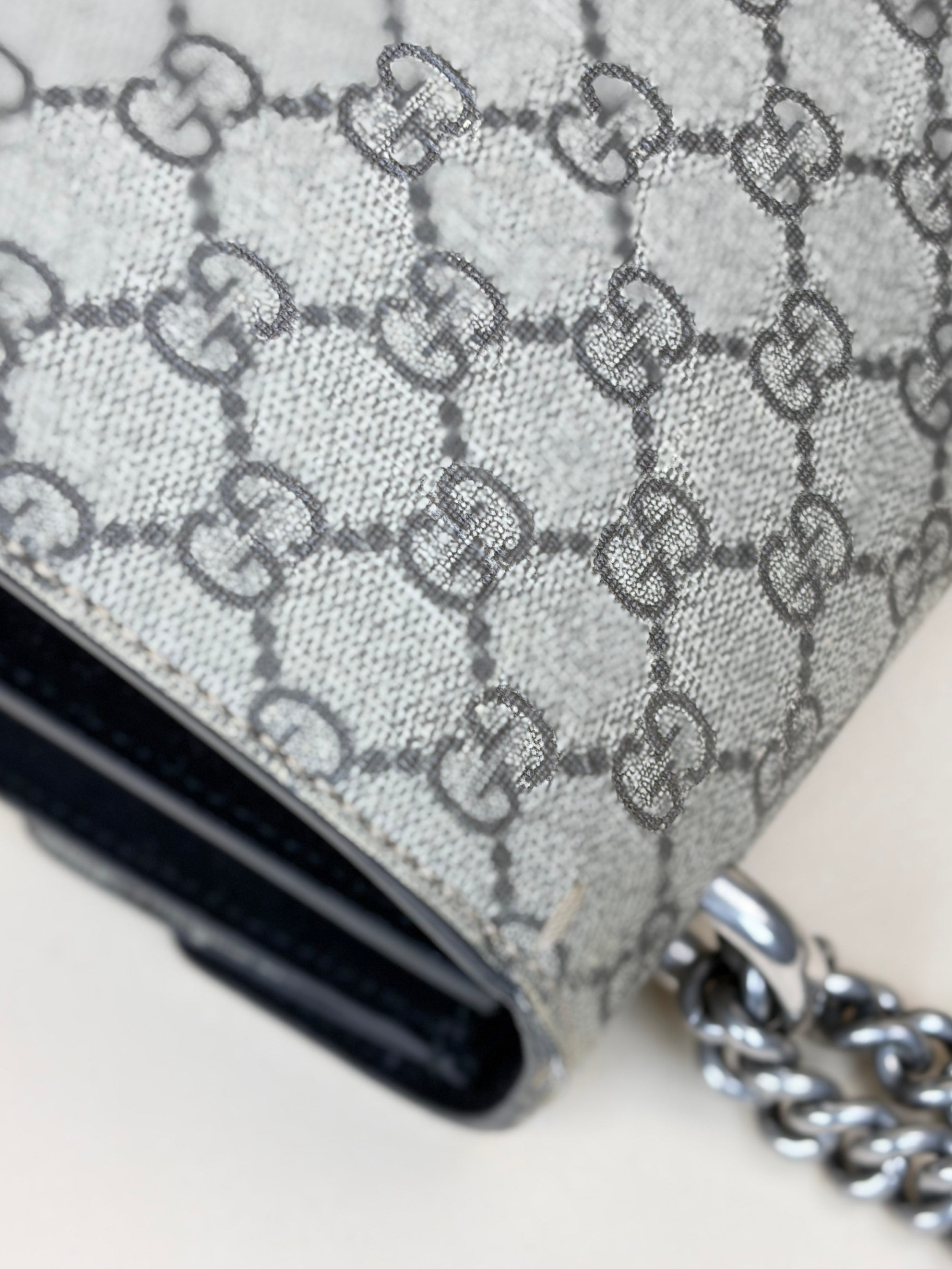 Gucci Black GG Supreme Monogram Small Dionysus Shoulder Bag