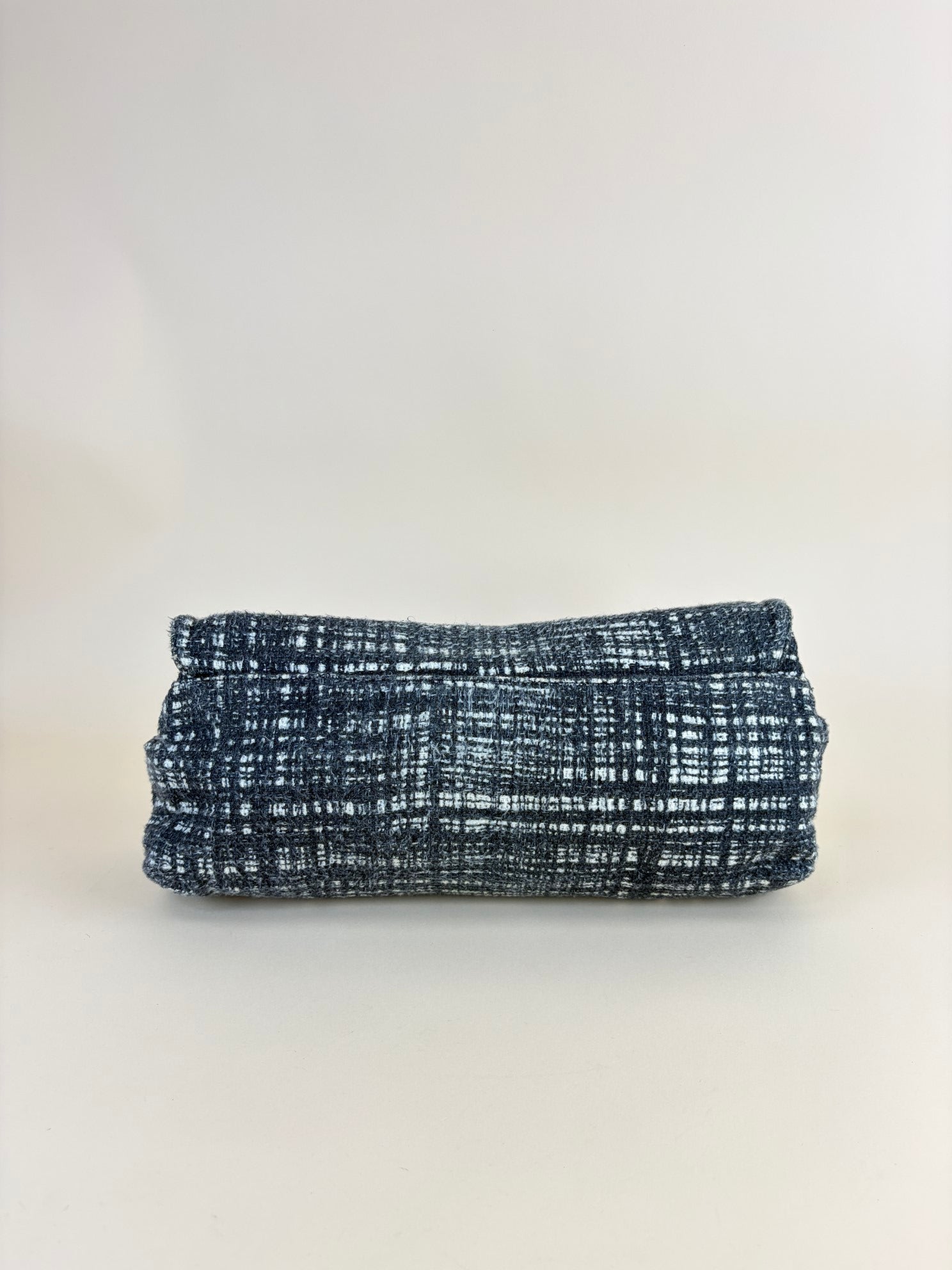 Prada Gray Tela Tweed Turnlock Flap Large Clutch