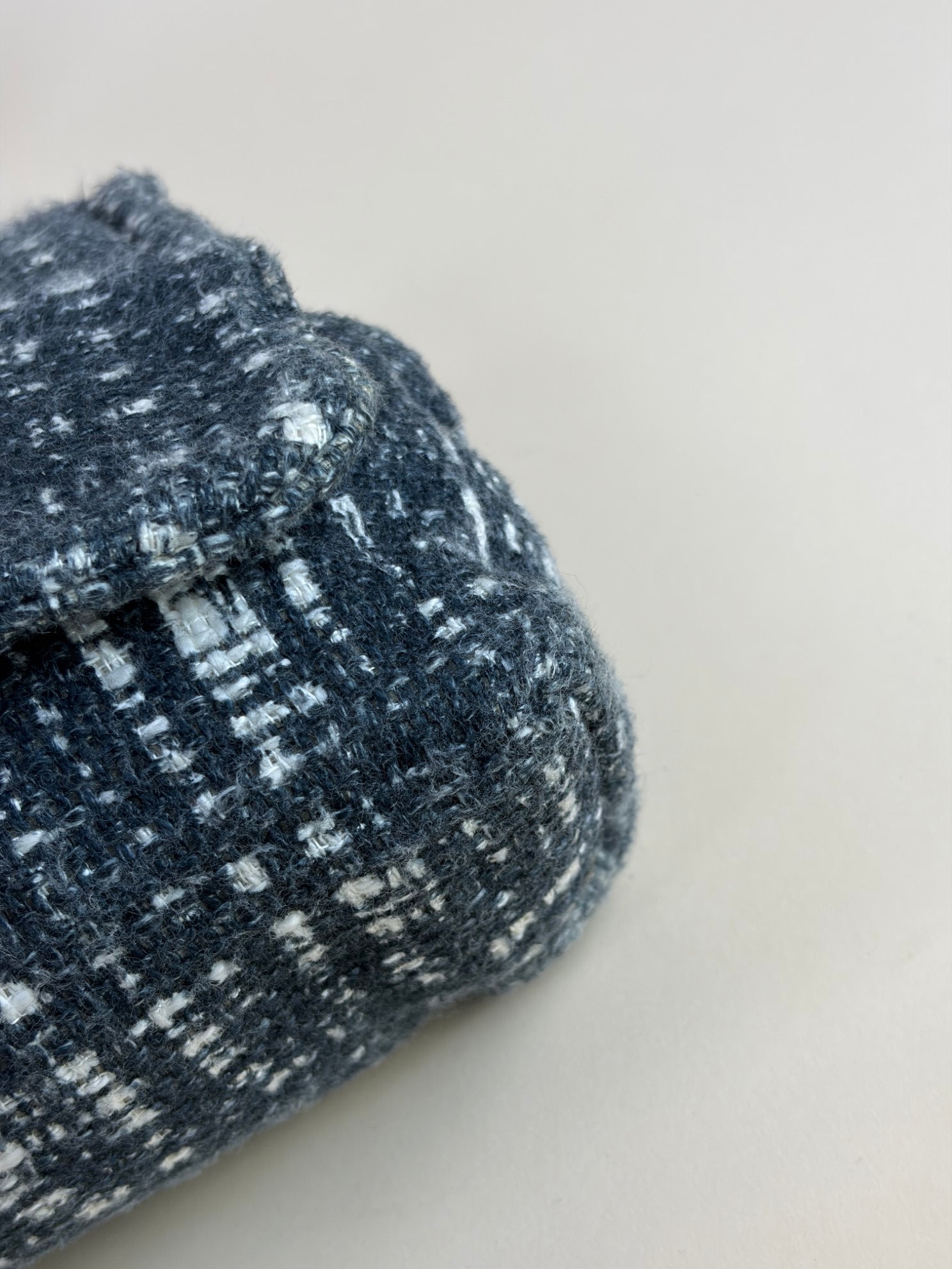 Prada Gray Tela Tweed Turnlock Flap Large Clutch