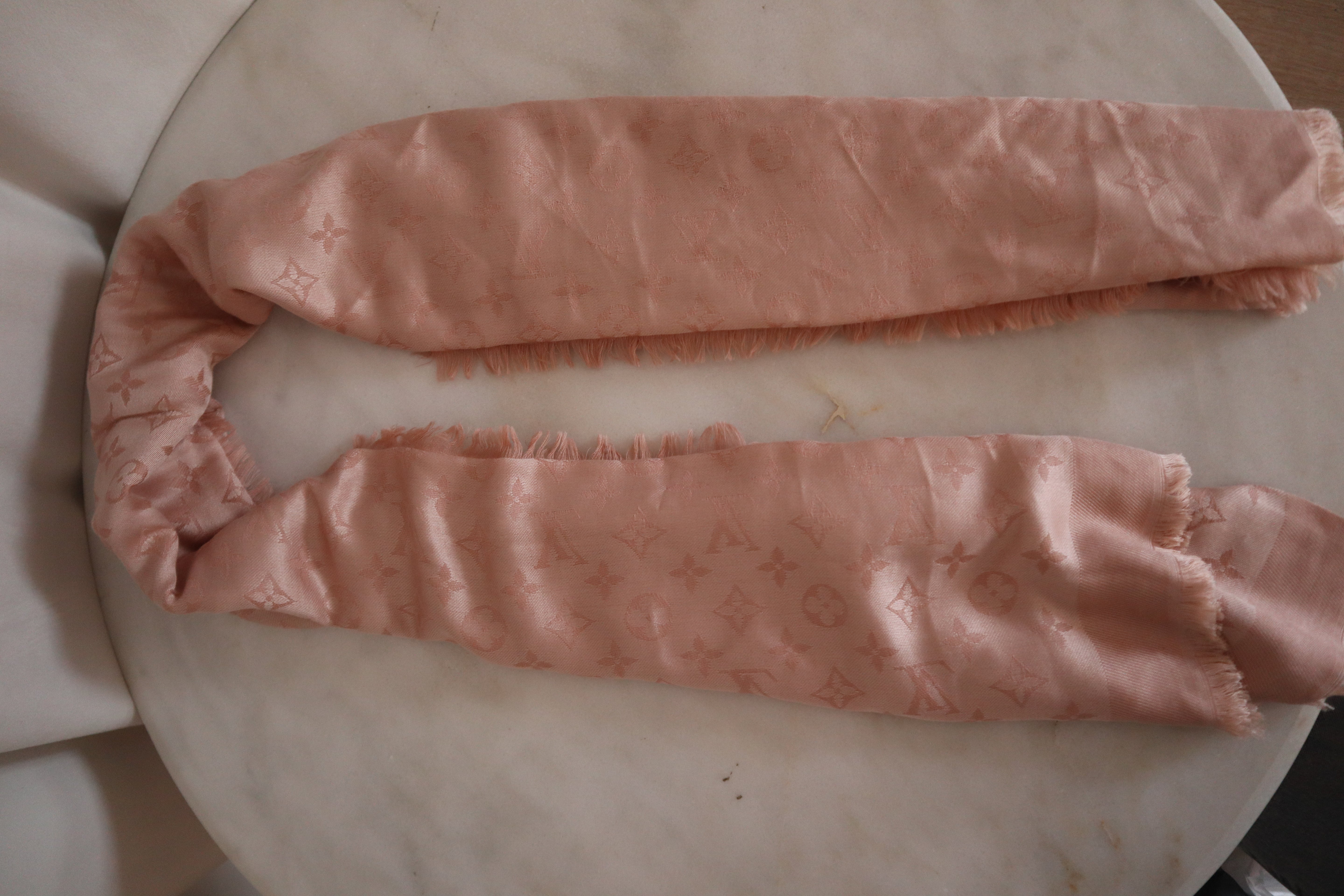 Louis Vuitton Nude Silk Wool Scarf-Scarf-Louis Vuitton-The Closet Egypt