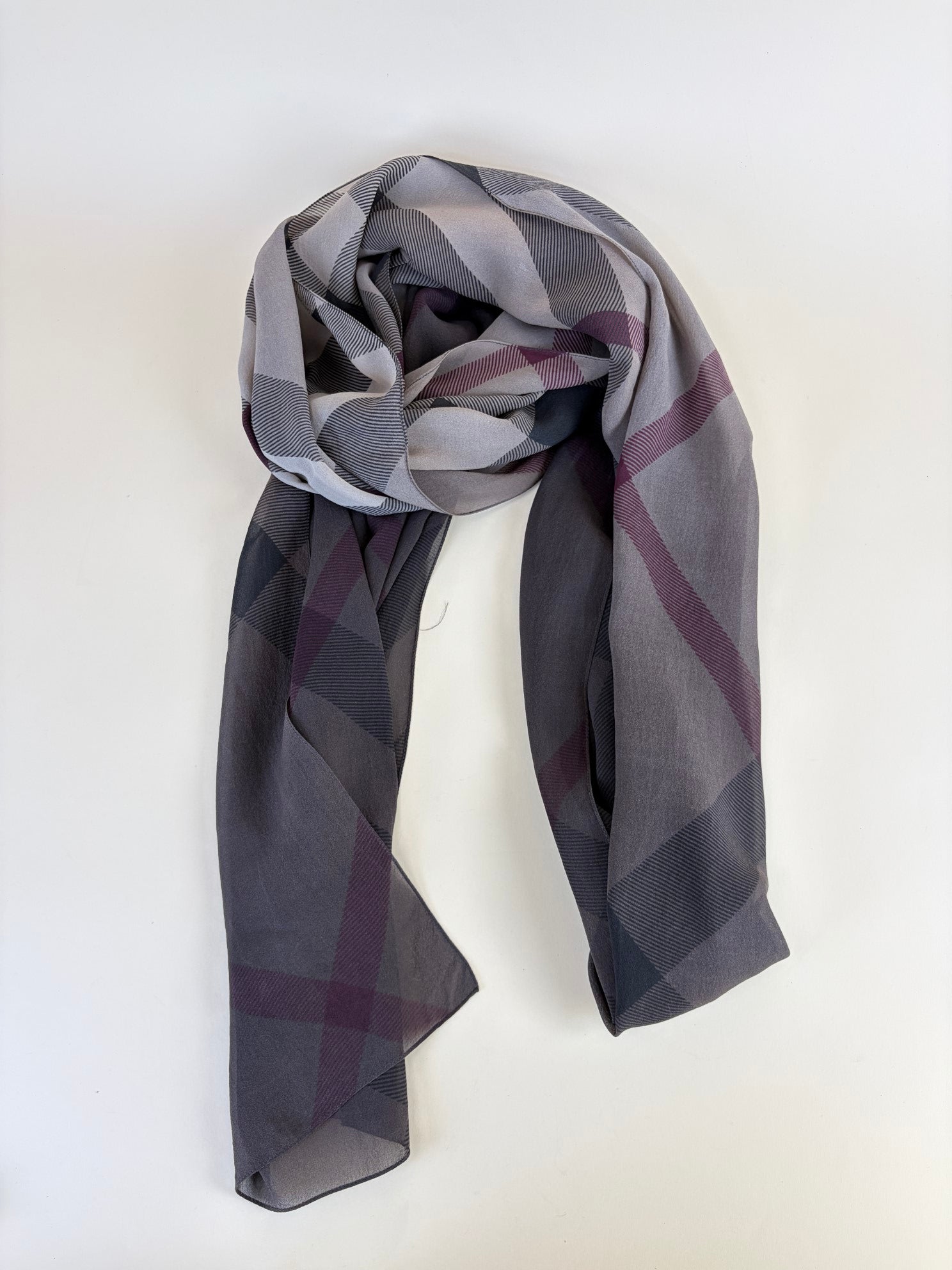 Burberry Brown/gaint check chiffon scarf