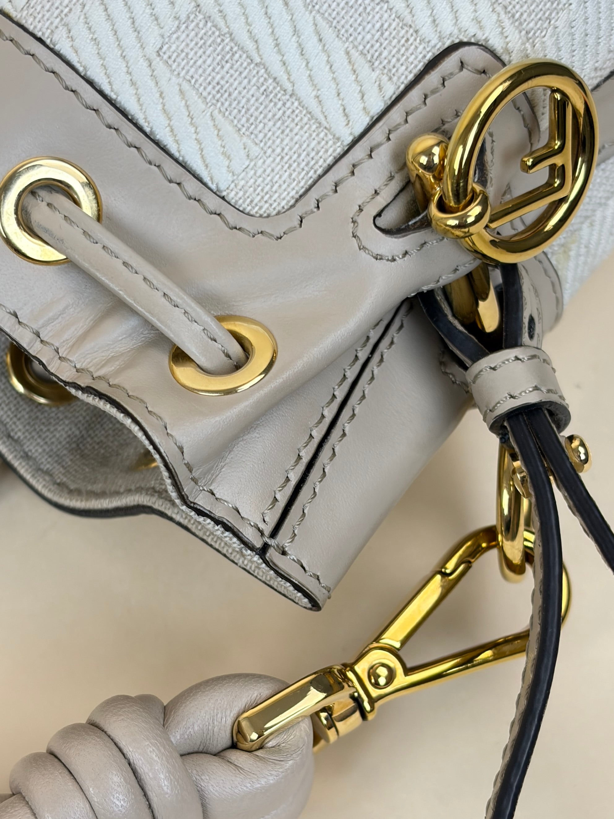 Fendi Bicolor Mini Montresor Braided Bucket Bag