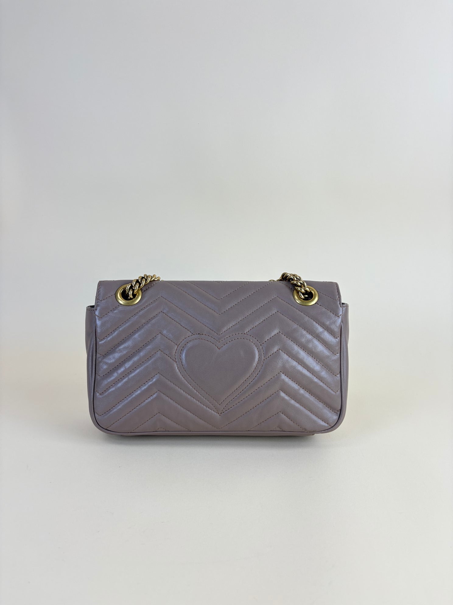 Gucci pink/beige matelassé Nappa leather GG Marmont medium Shoulder Bag