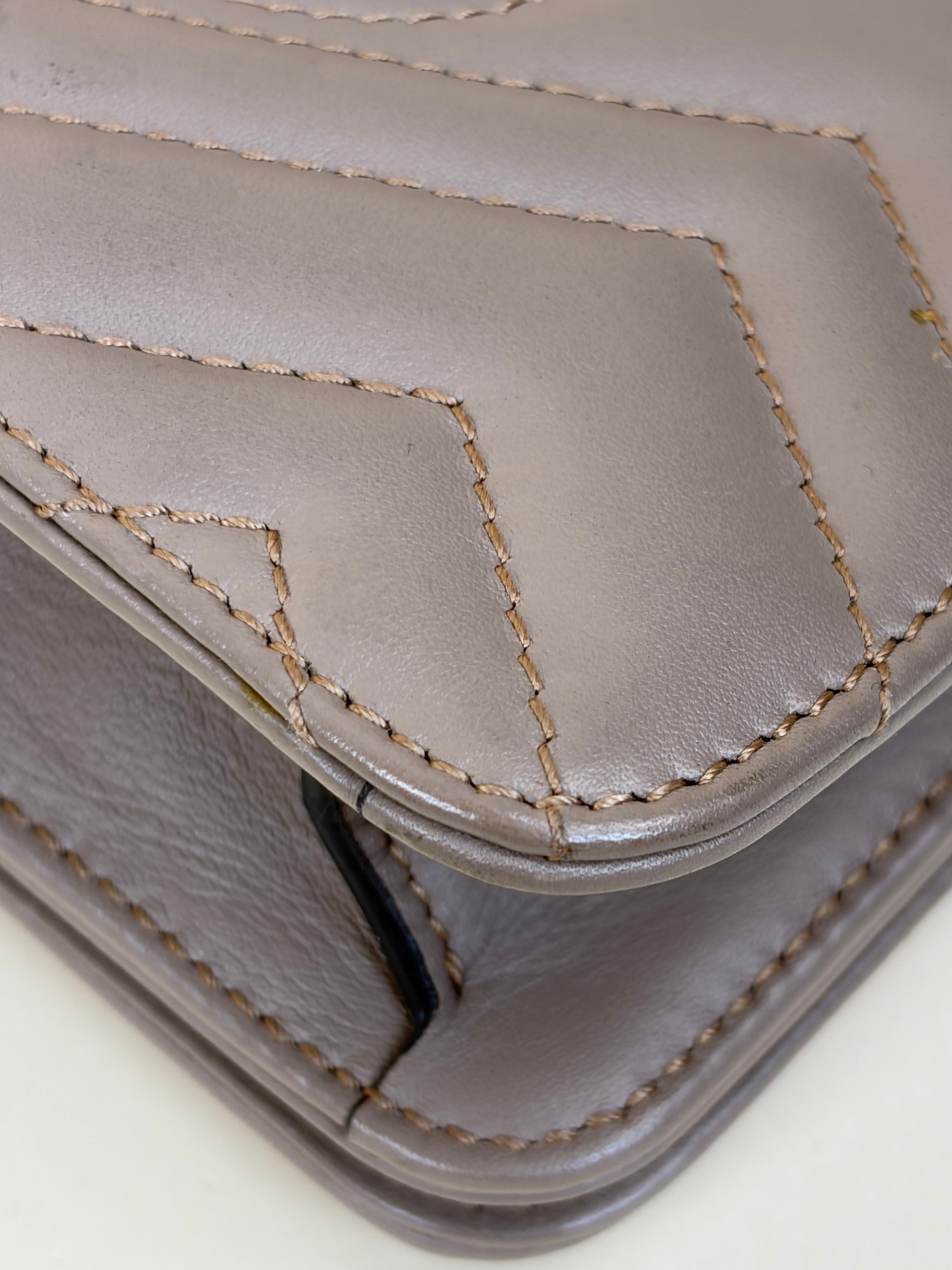 Gucci Nude Matelasse GG Marmont Mini Wallet On Chain