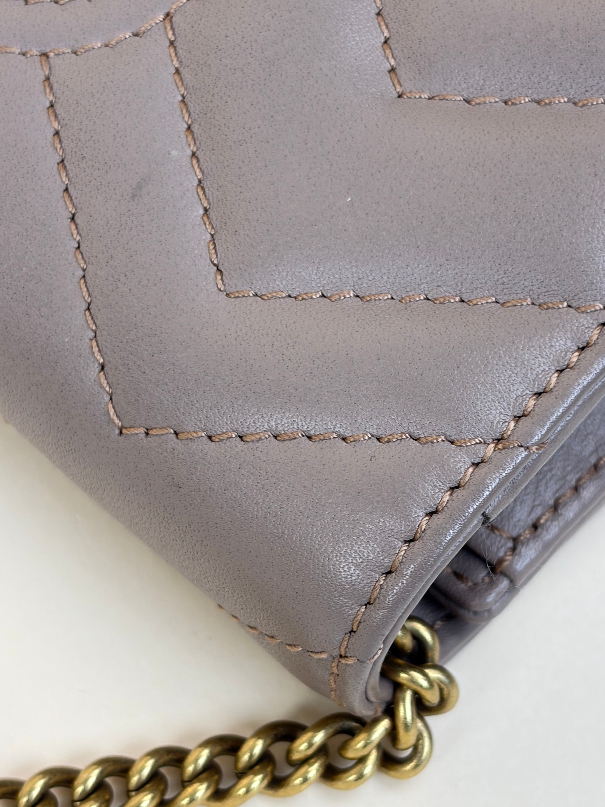 Gucci Nude Matelasse GG Marmont Mini Wallet On Chain
