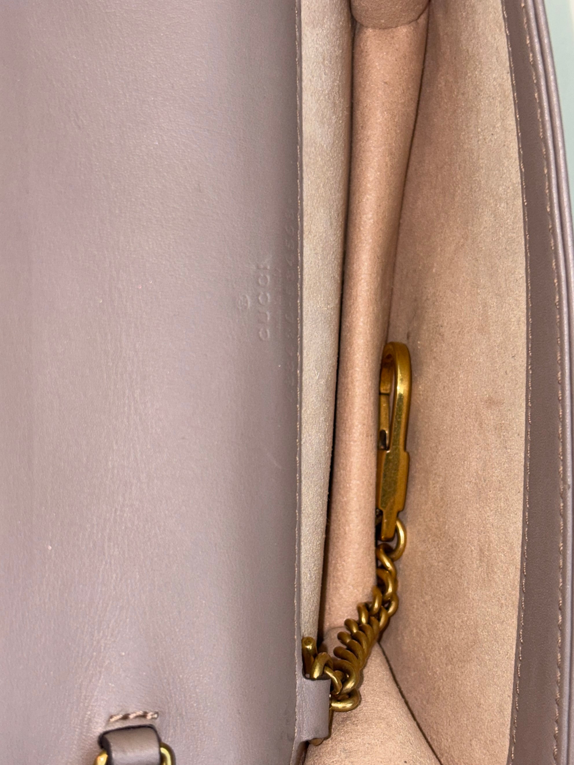 Gucci Nude Matelasse GG Marmont Mini Wallet On Chain