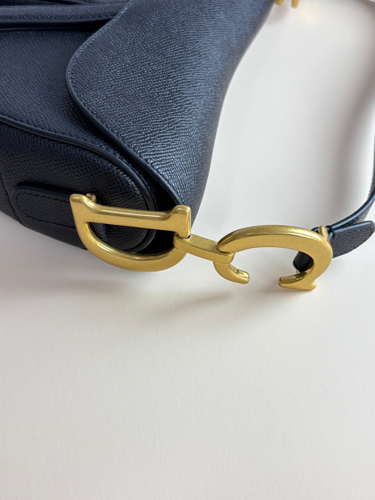 Christian Dior Black grained calfskin Saddle bag