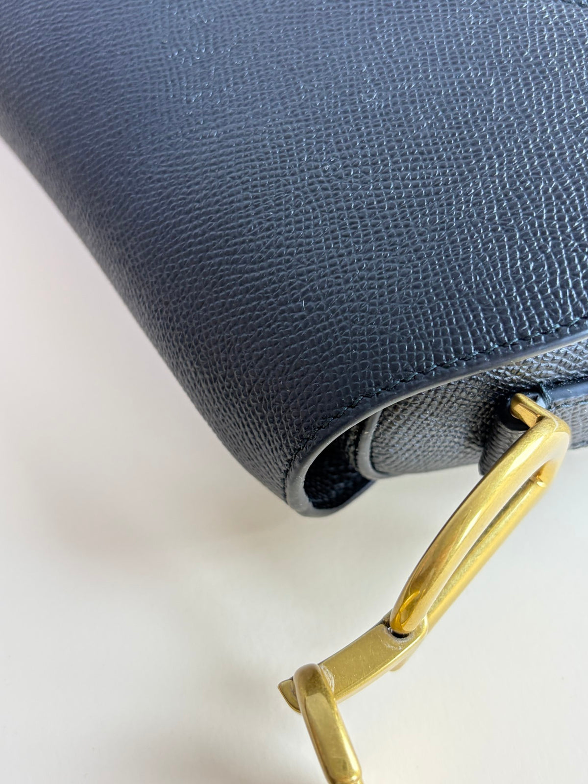 Christian Dior Black grained calfskin Saddle bag