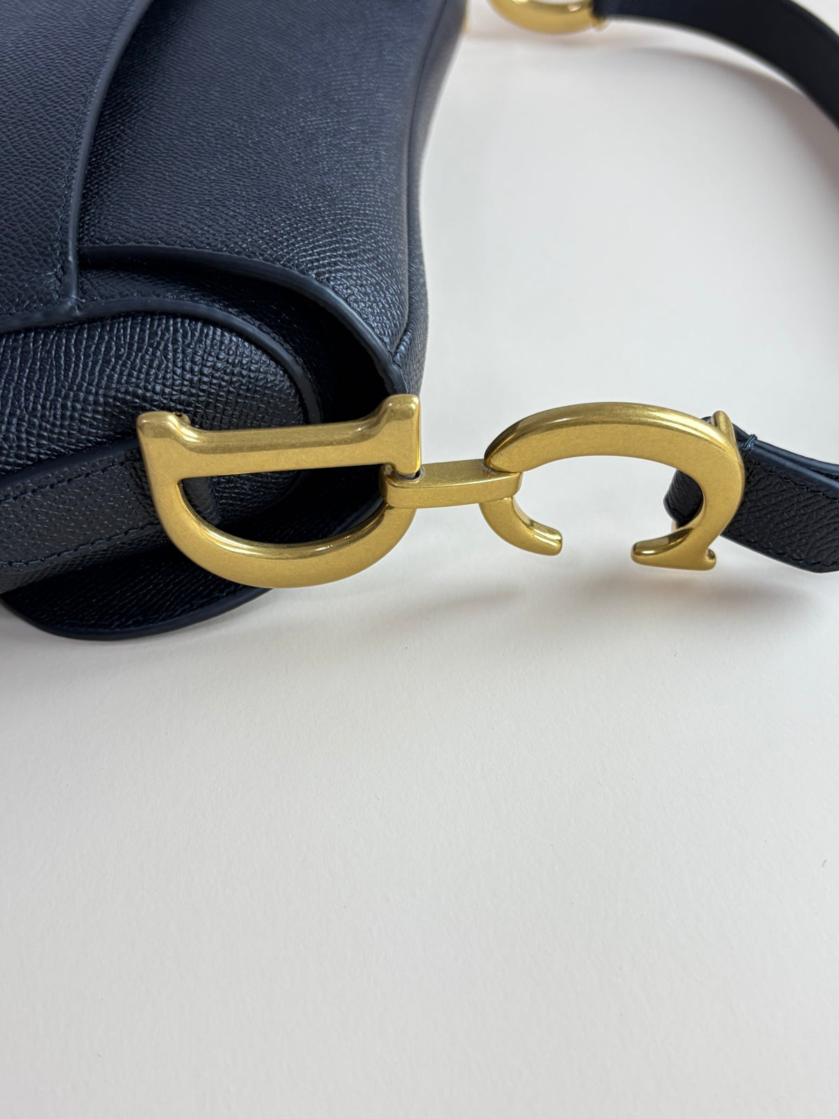 Christian Dior Black grained calfskin Saddle bag