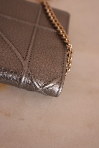 Christian Dior diorama silver metallic wallet on chain Bag-handbag-Christian Dior-The Closet Egypt