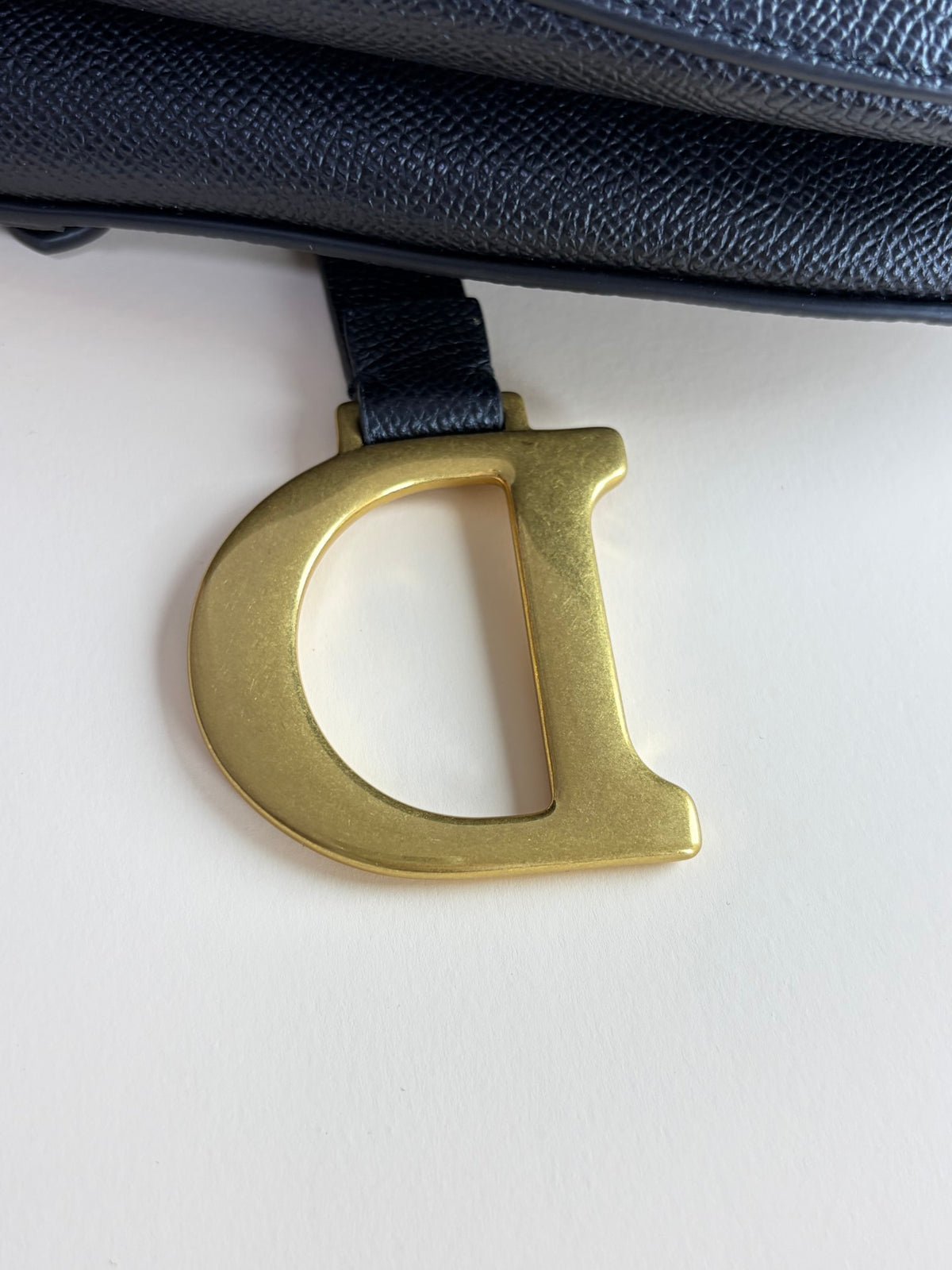 Christian Dior Black grained calfskin Saddle bag
