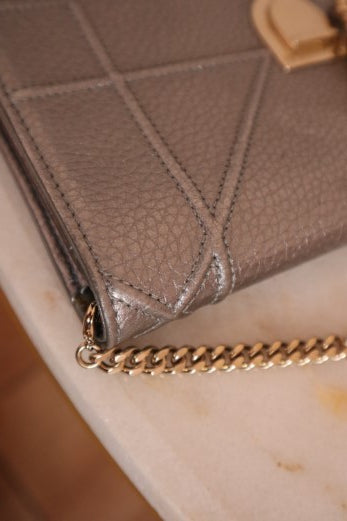 Christian Dior diorama silver metallic wallet on chain Bag-handbag-Christian Dior-The Closet Egypt