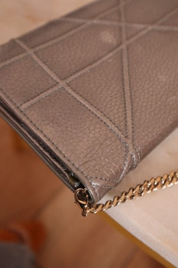 Christian Dior diorama silver metallic wallet on chain Bag-handbag-Christian Dior-The Closet Egypt
