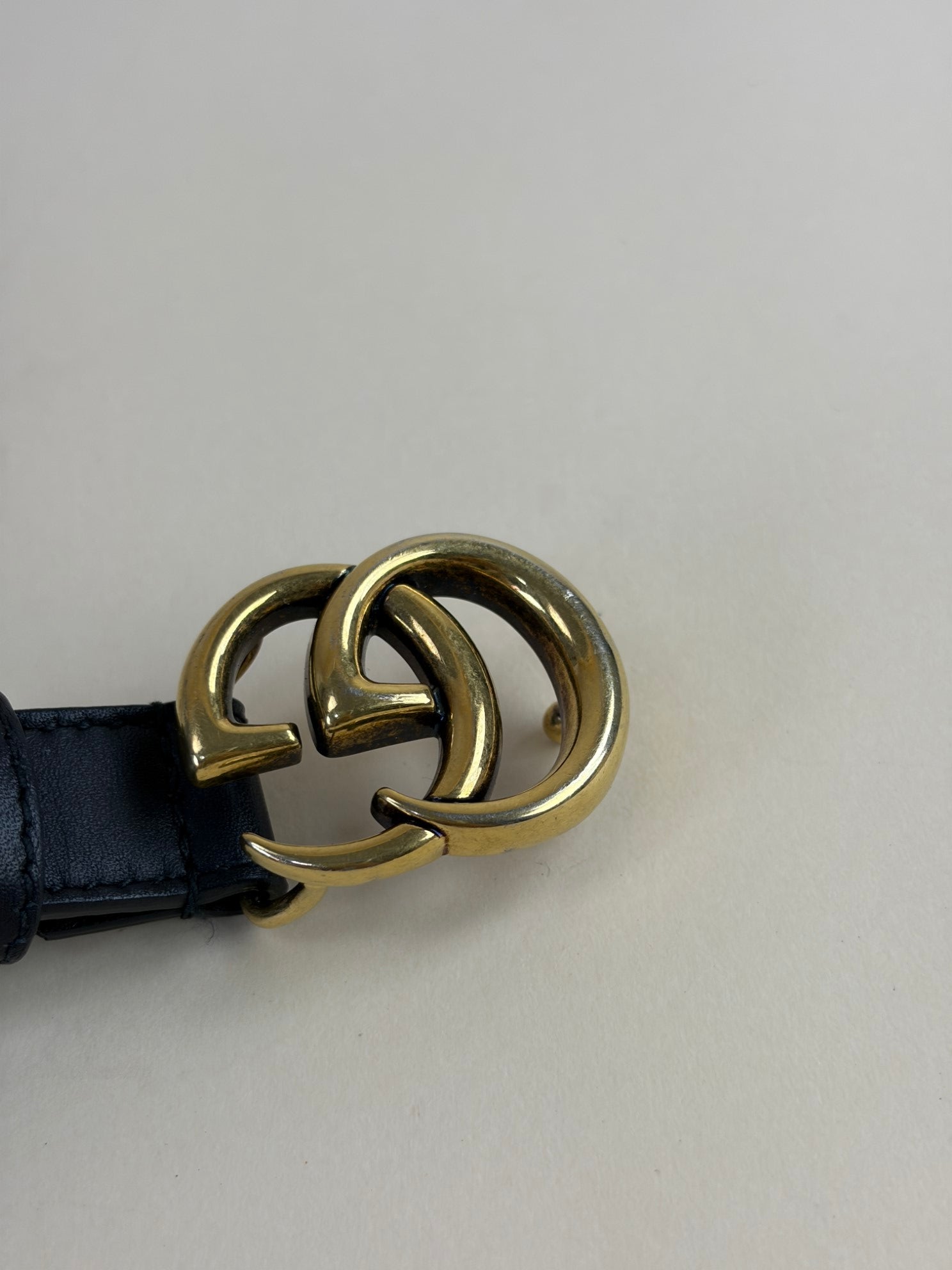 Gucci Black GG Marmont thin belt