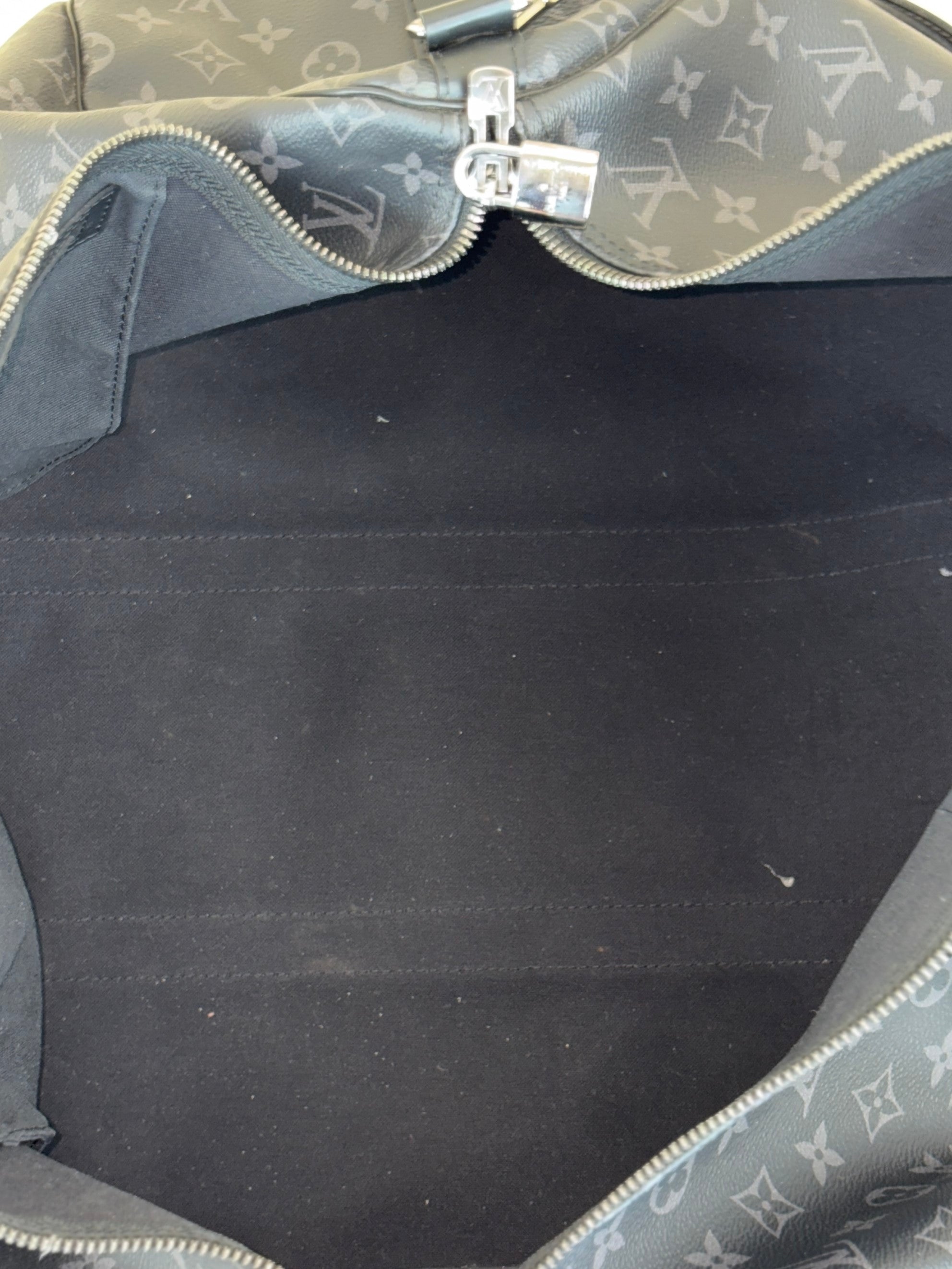 Louis Vuitton Monogram eclipse keepall bandoliered 55bag