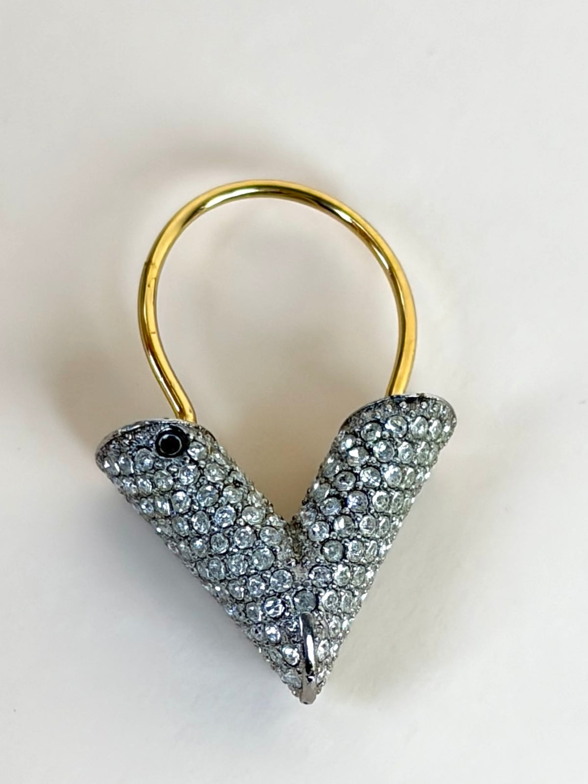 Louis Vuitton crystal essential v hoop earrings