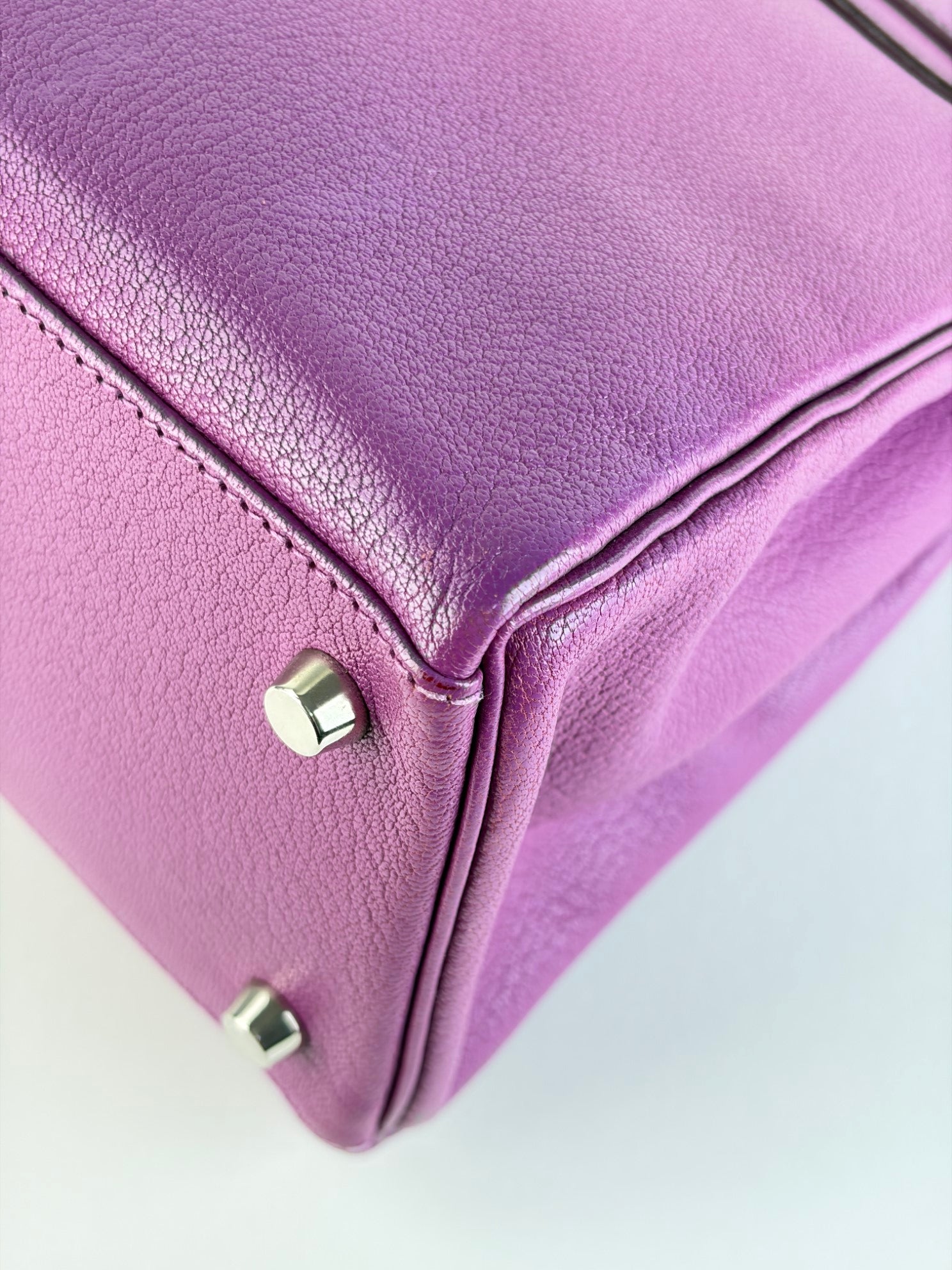 Hermes Kelly Returnee 28 cyclamen chive Mysore leather