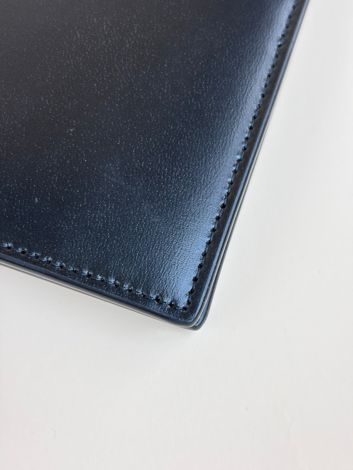 YSL black shiny leather tiny Cassandre east west wallet