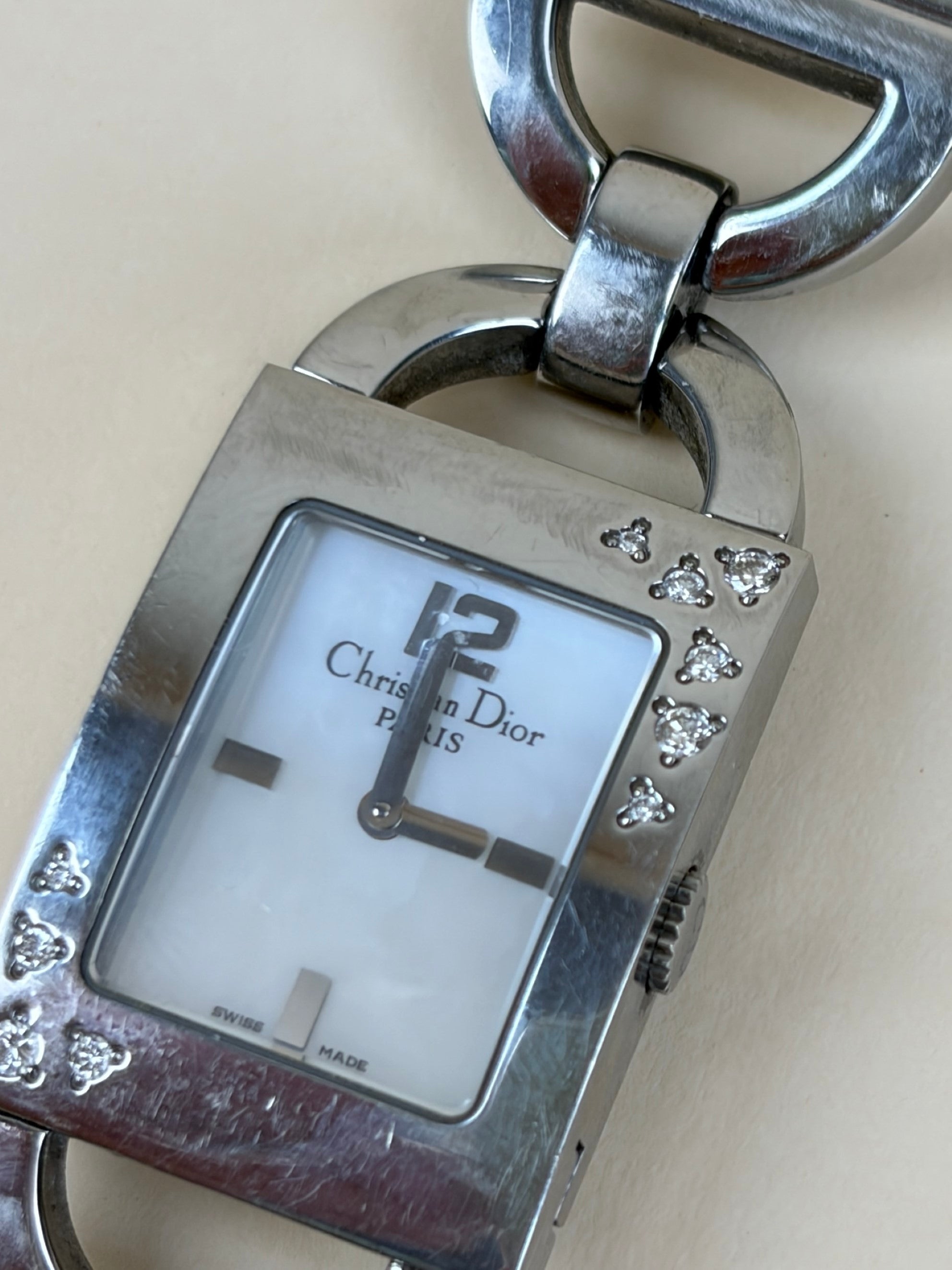 Christian Dior Silver Stainless Steel Diamond Malice Watch