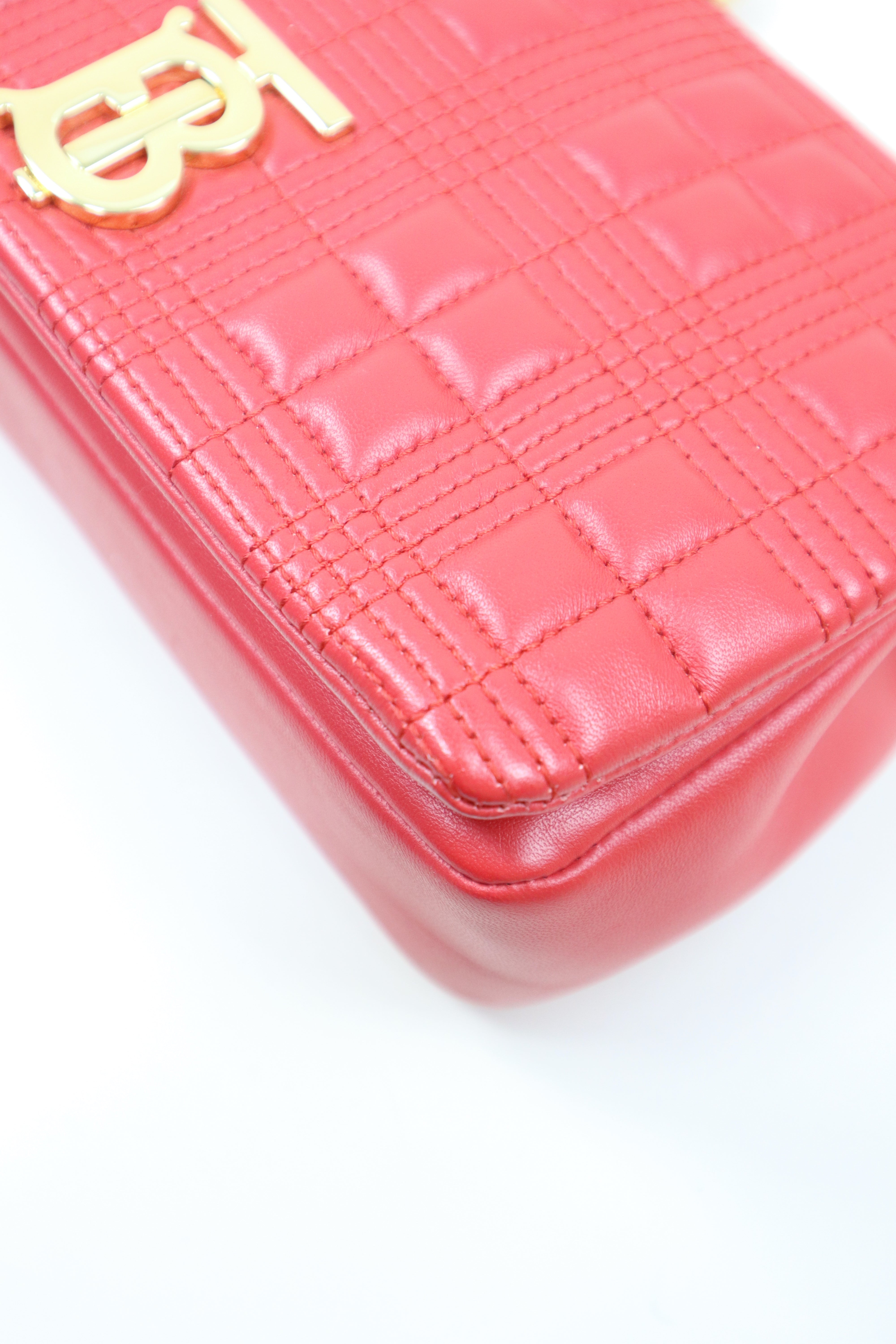 Burberry Red Small Lola Flap TB Shoulder Bag
