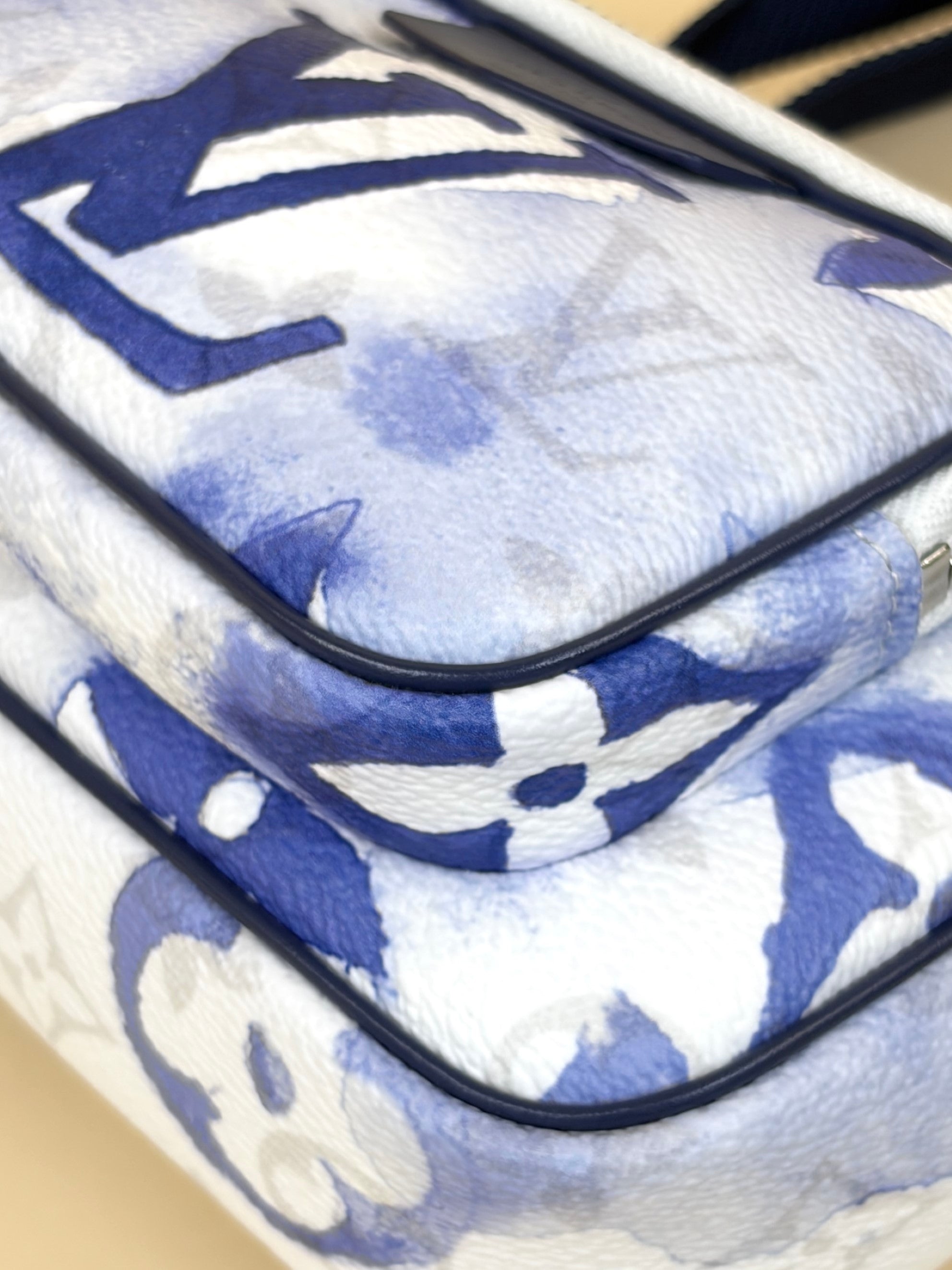 louis Vuitton blue monogram watercolor outdoor limited-edition pouch