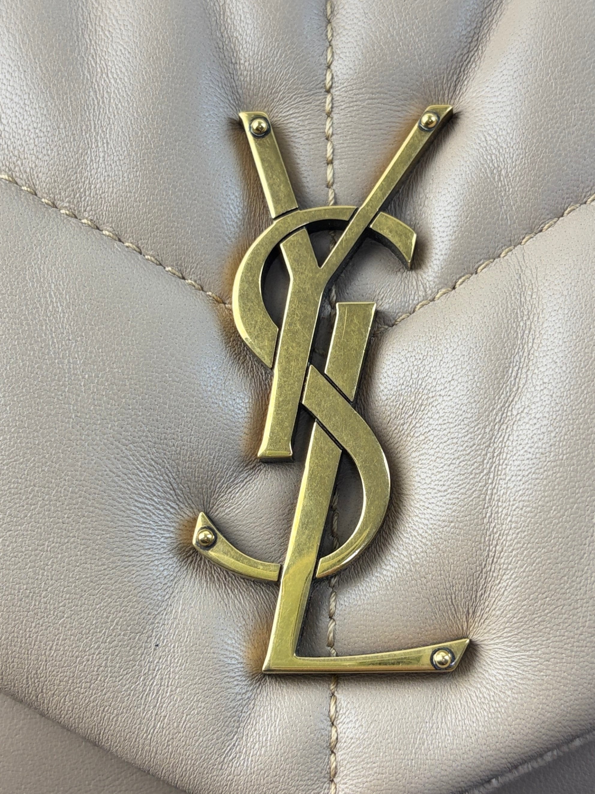 YSL beige Puffer Small in lambskin Shoulder Bag