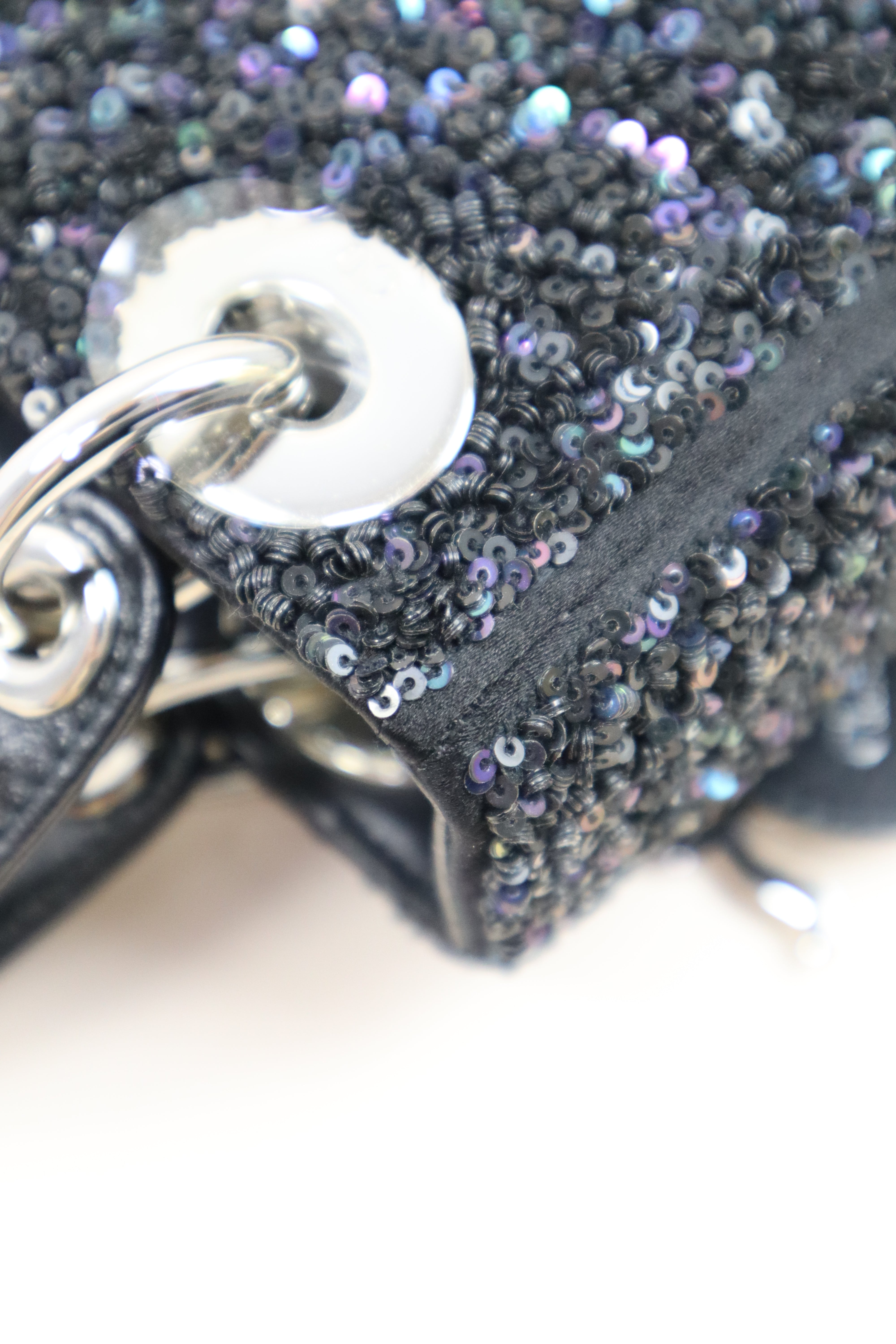 Christian Dior Bicolor Mini Strass-Embroidered Tote Bag