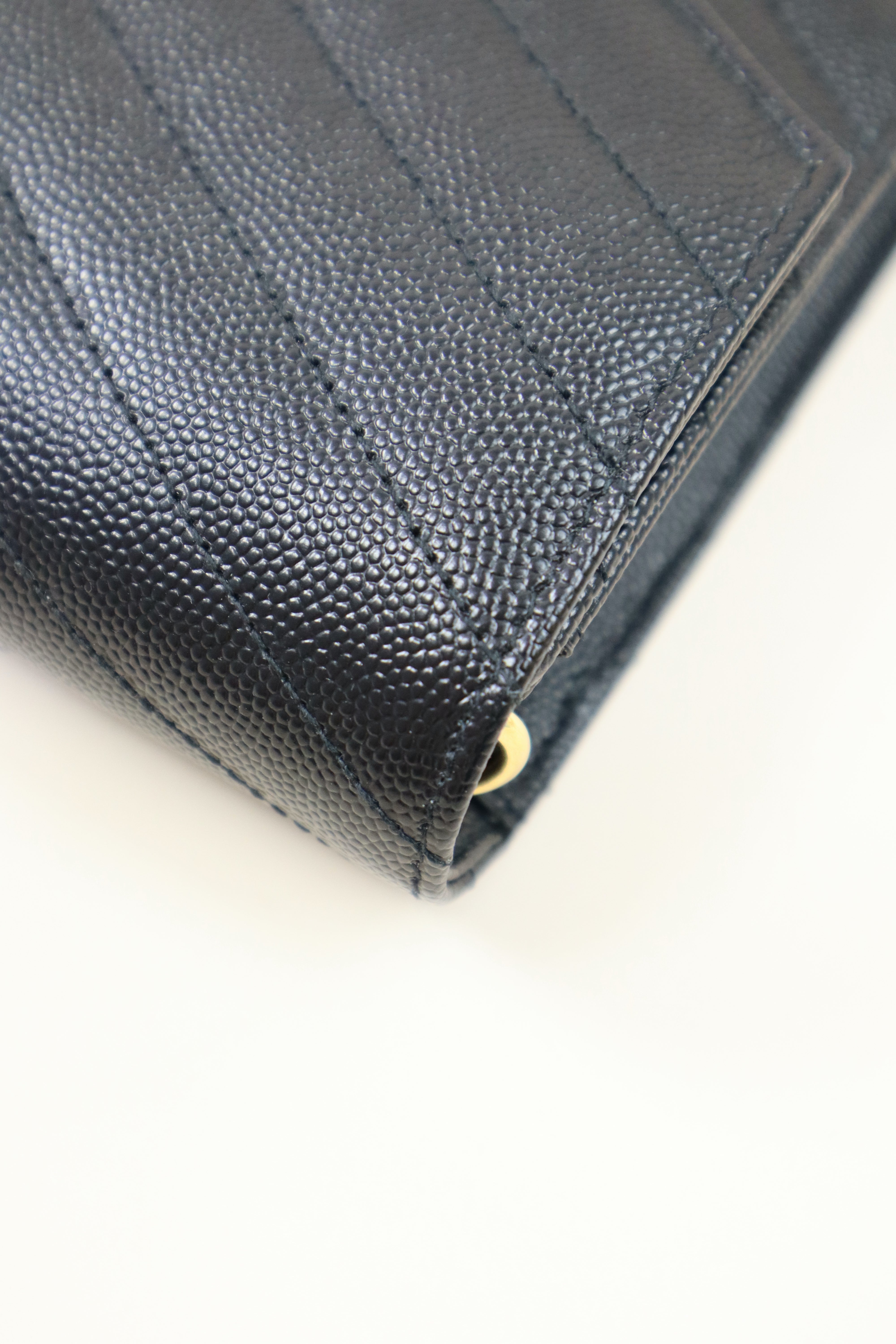 YSL Black Cassandre Small Flap Pouch W/ Holder