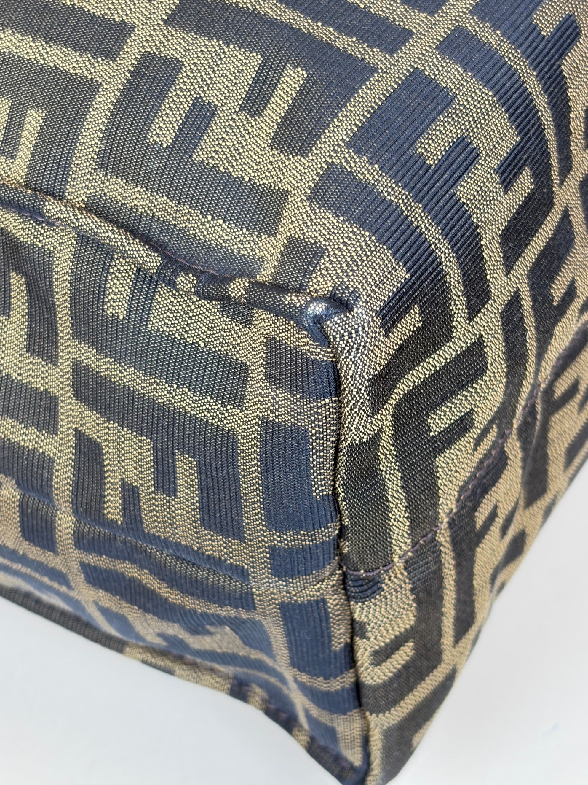 Fendi tobacco Zucca ff print canvas shopping tote bag