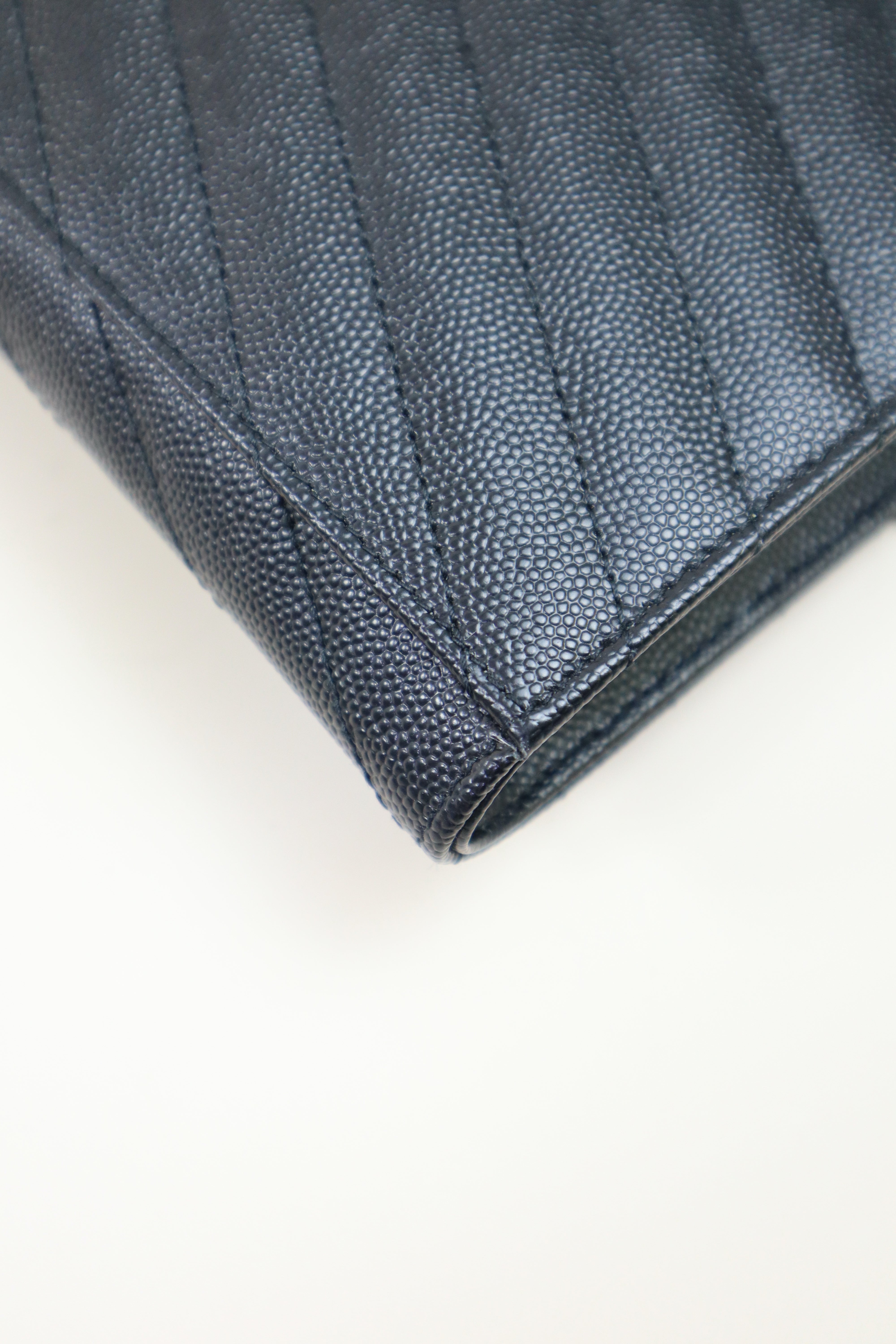 YSL Black Cassandre Small Flap Pouch W/ Holder