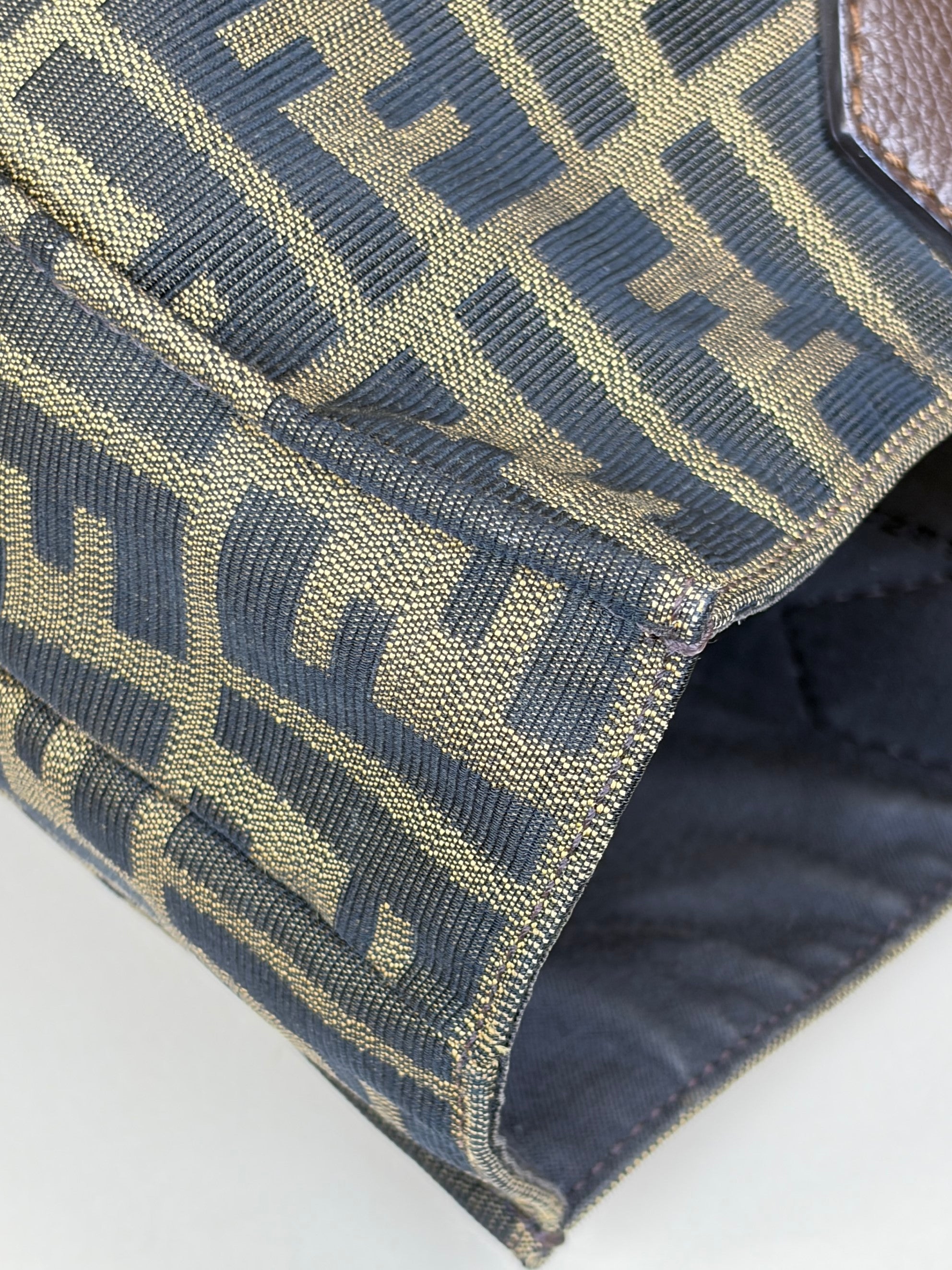 Fendi tobacco Zucca ff print canvas shopping tote bag