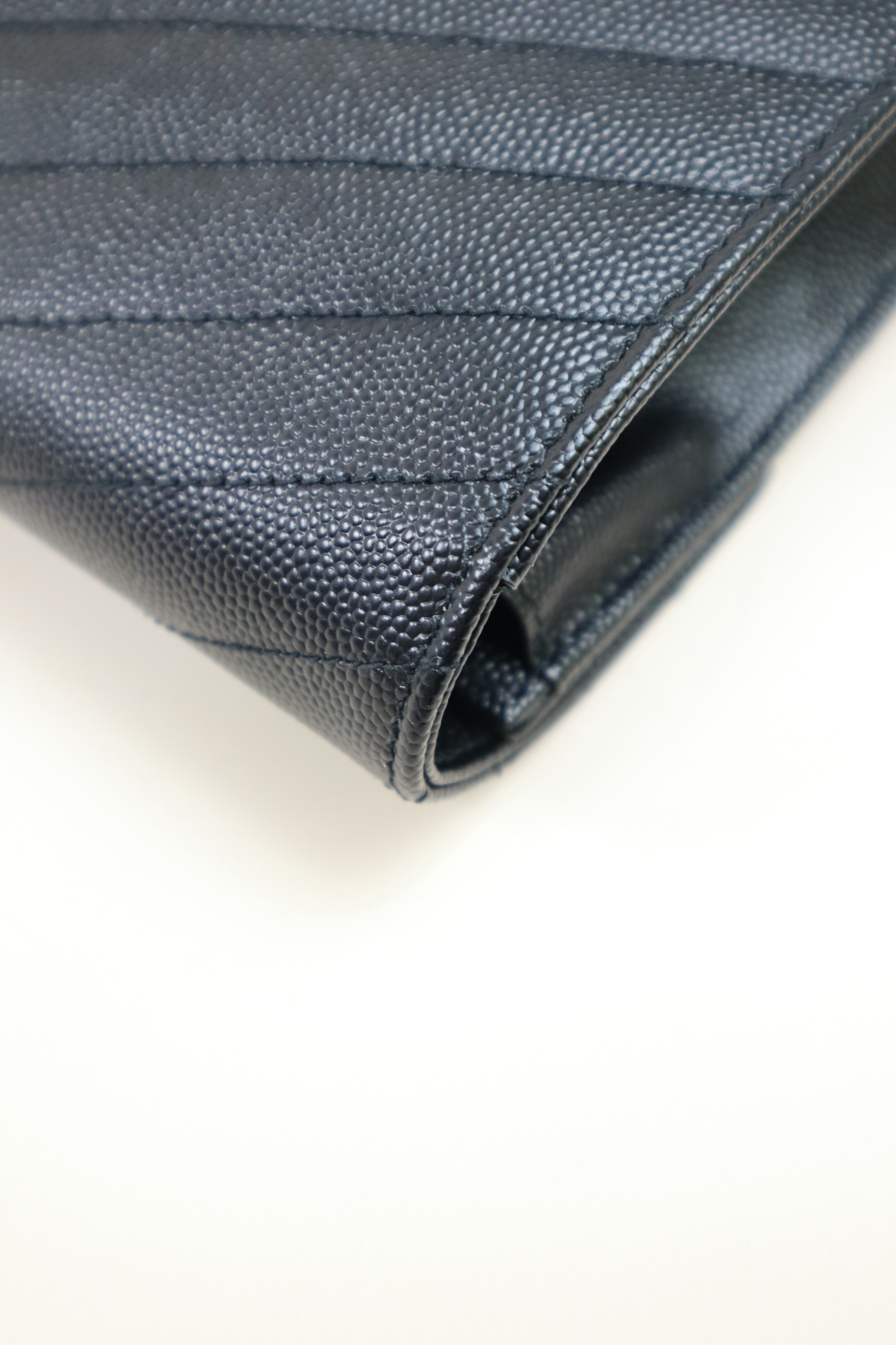 YSL Black Cassandre Small Flap Pouch W/ Holder