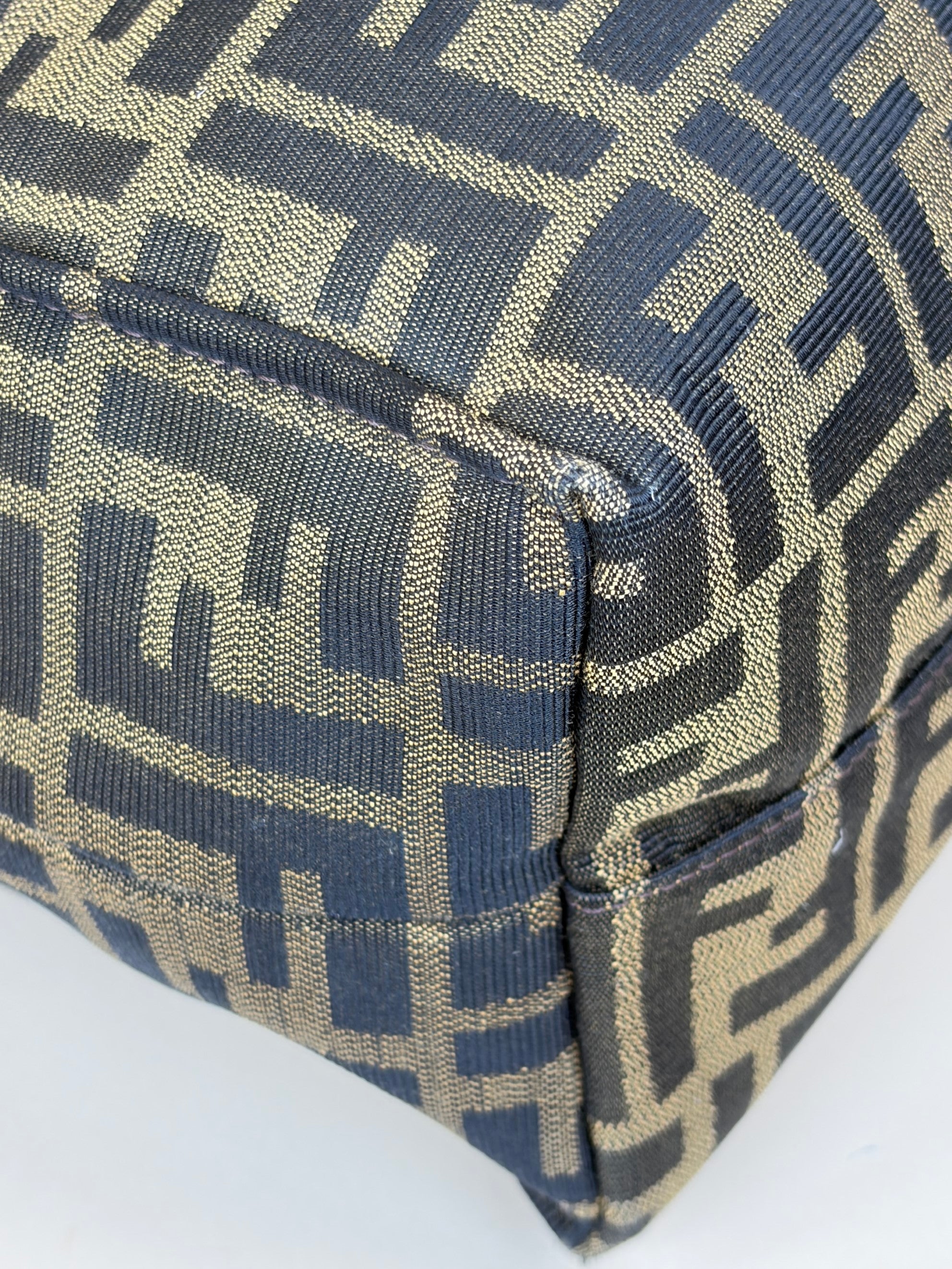 Fendi tobacco Zucca ff print canvas shopping tote bag