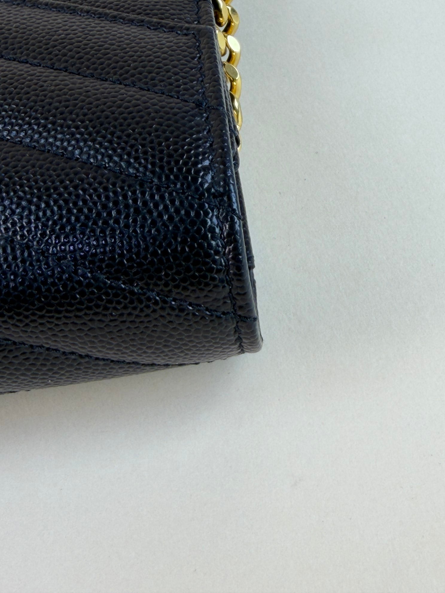 YSL Black Cassandre Wallet on Chain