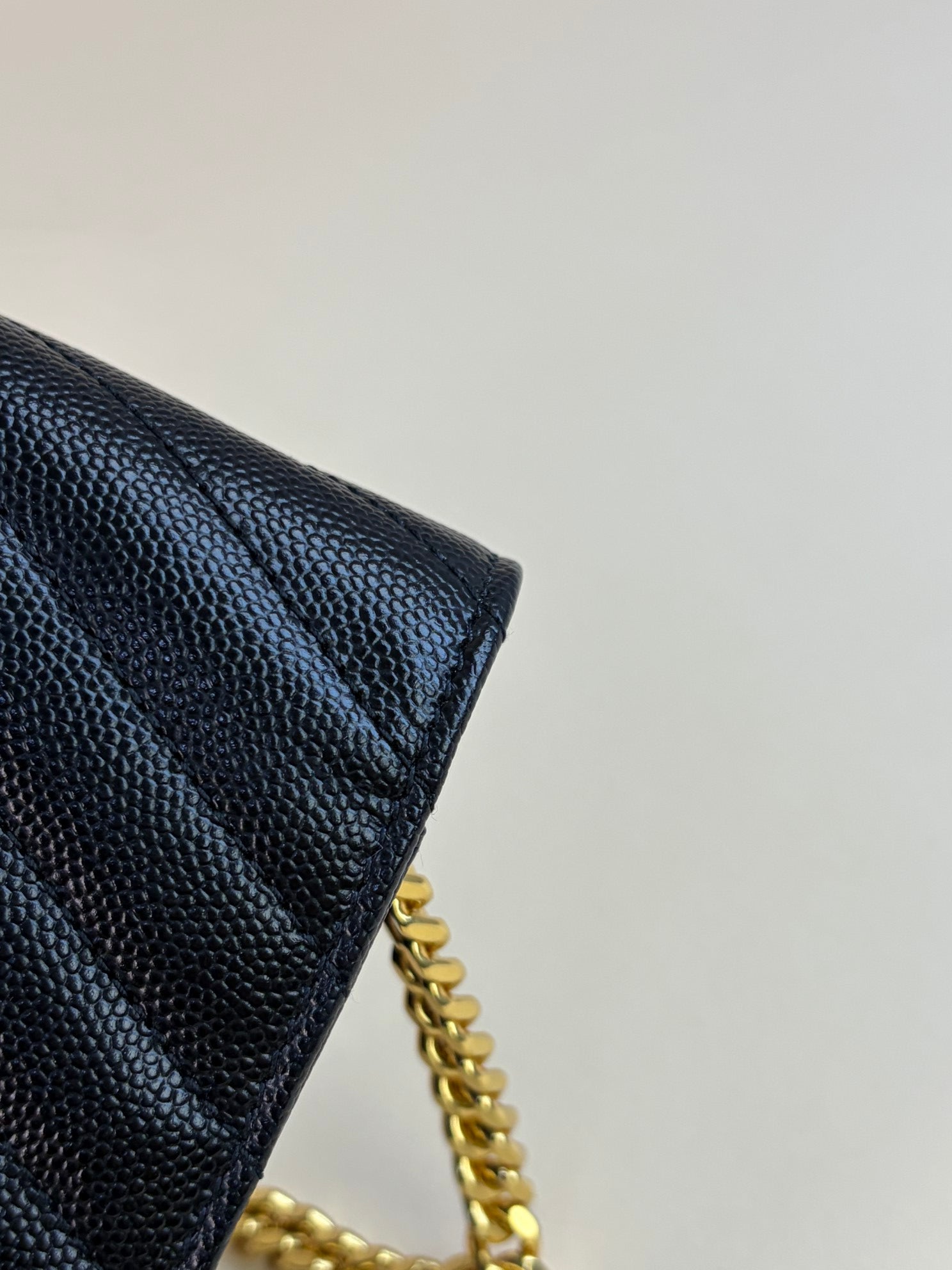 YSL Black Cassandre Wallet on Chain